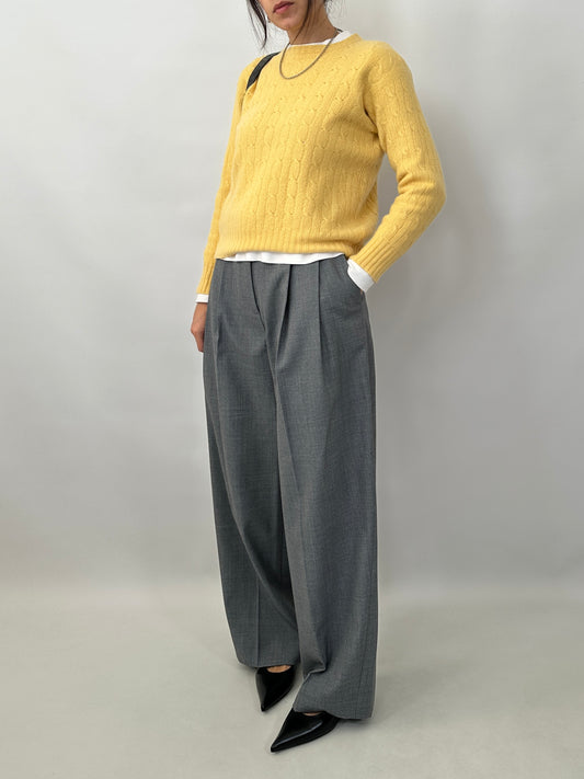 Handmade soft cable-knit sweater