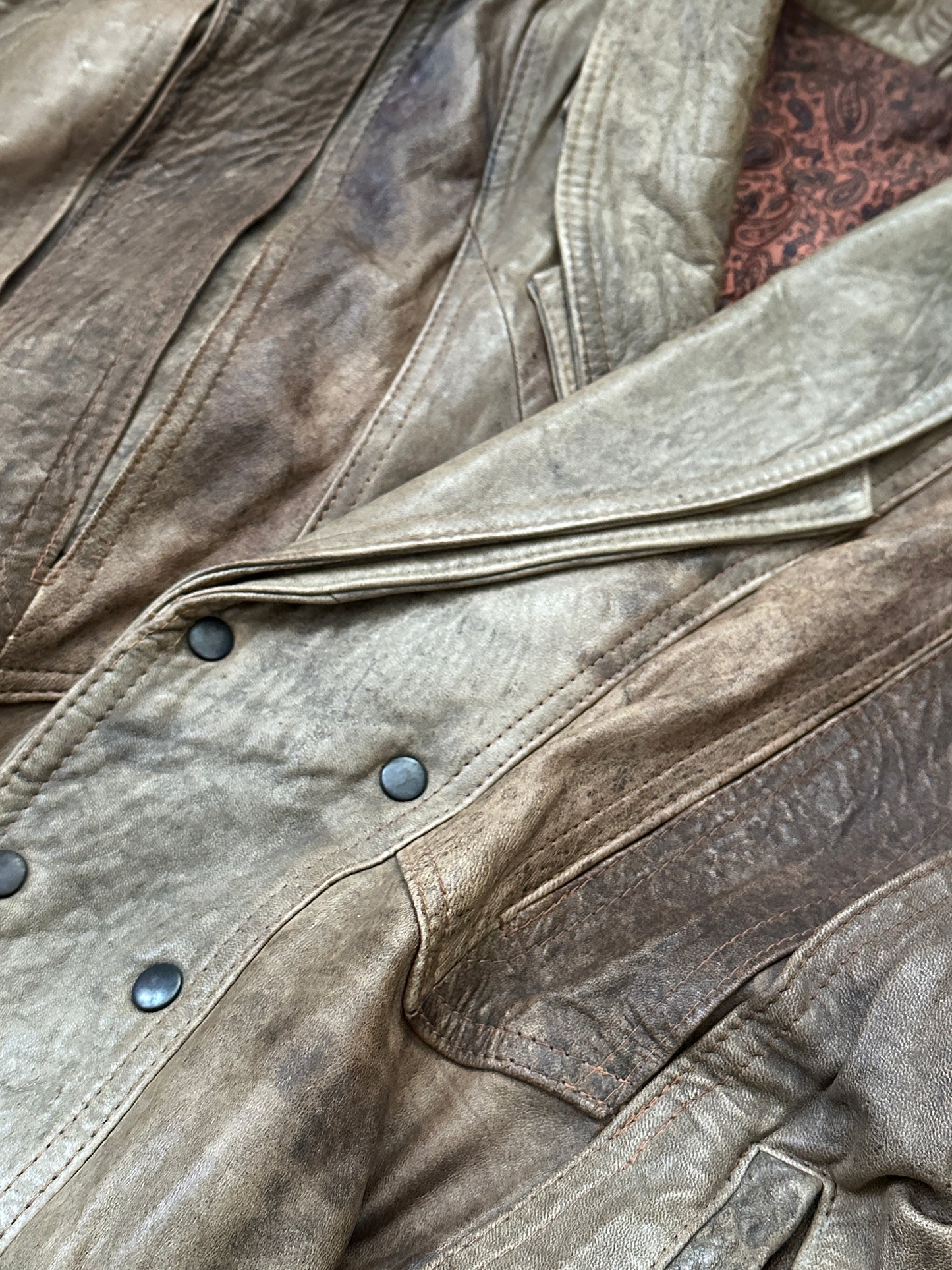 80s bomber jacket in distressed leather