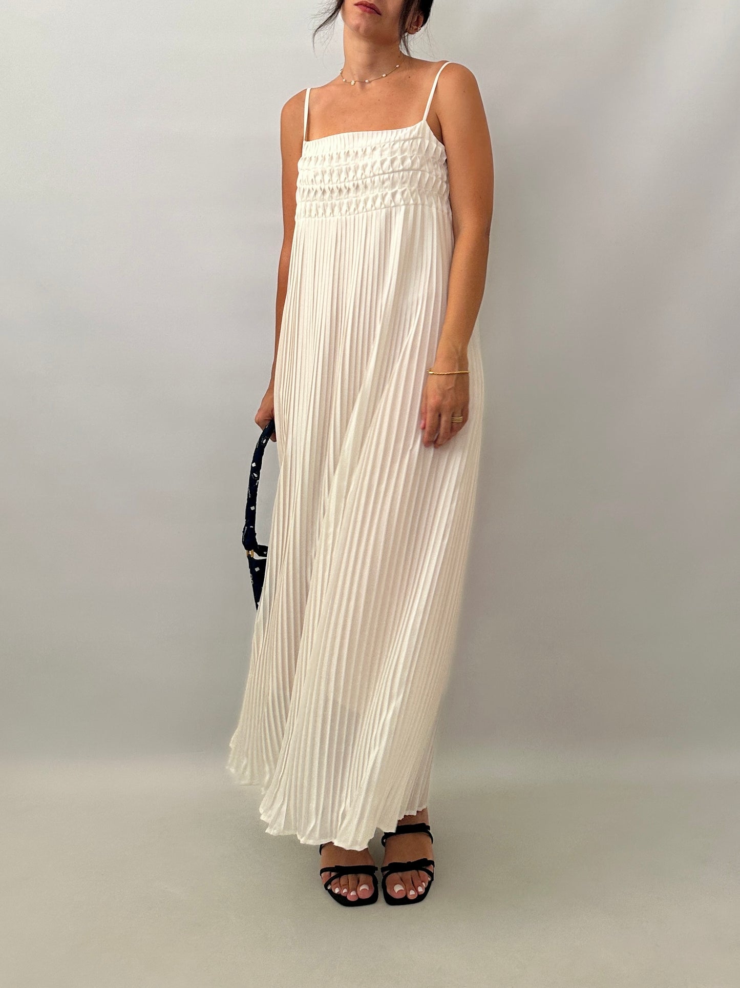 Vintage Gianfranco Ferré pleated white dress