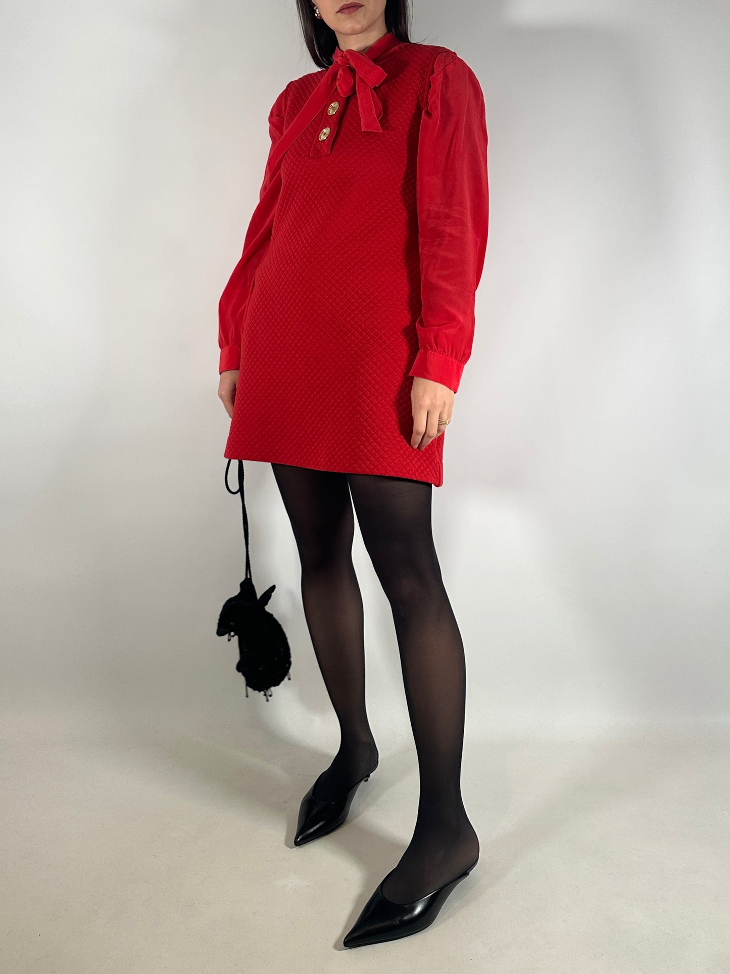 Love Moschino Quilted Red Shift Dress