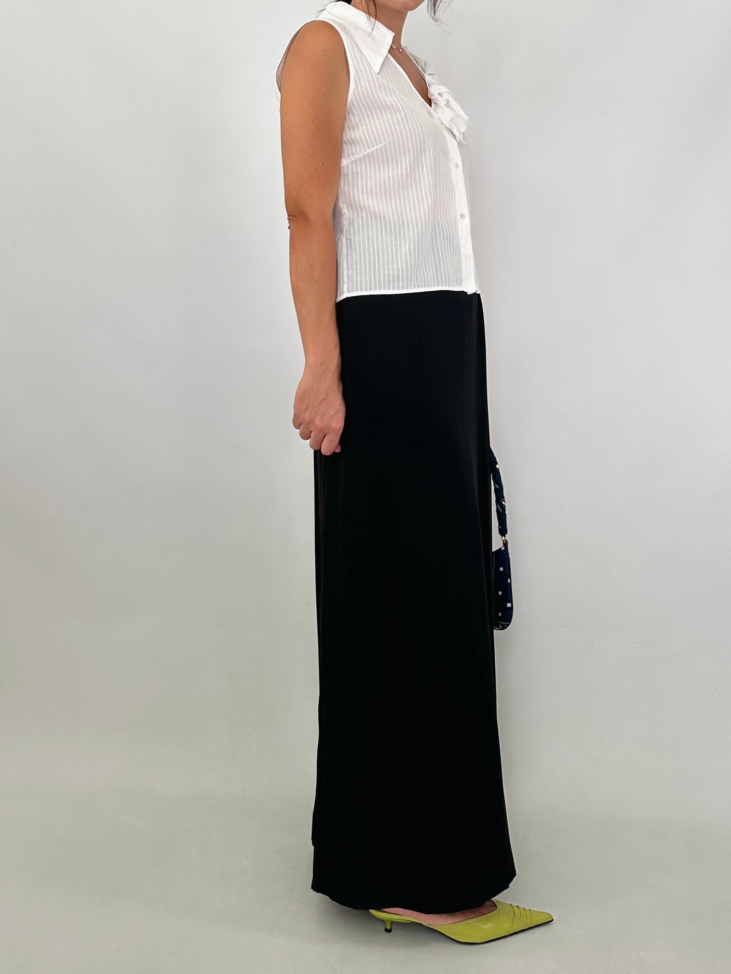 Ferré black silk-blend maxi skirt