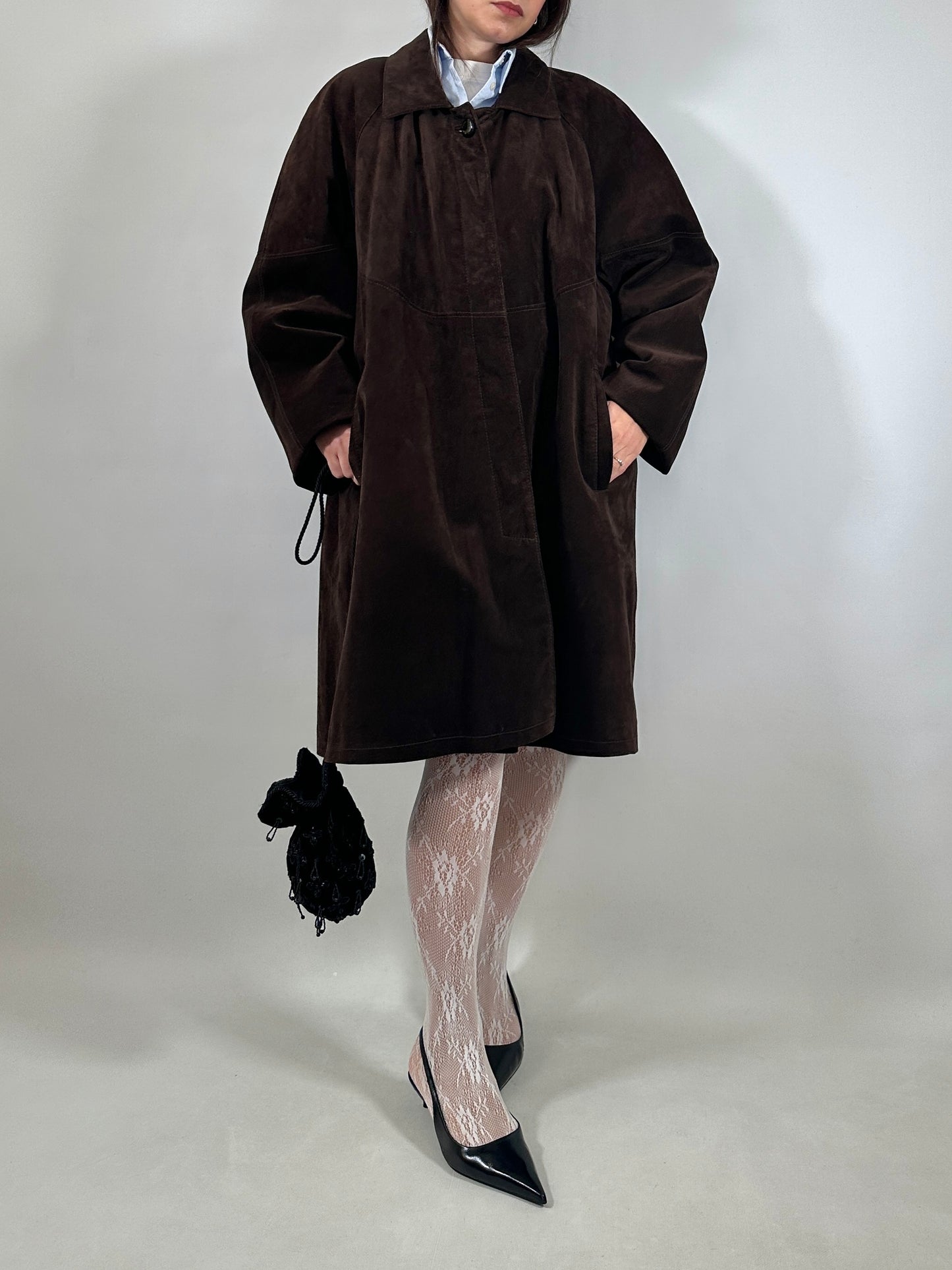 Chocolate Brown Suede Coat