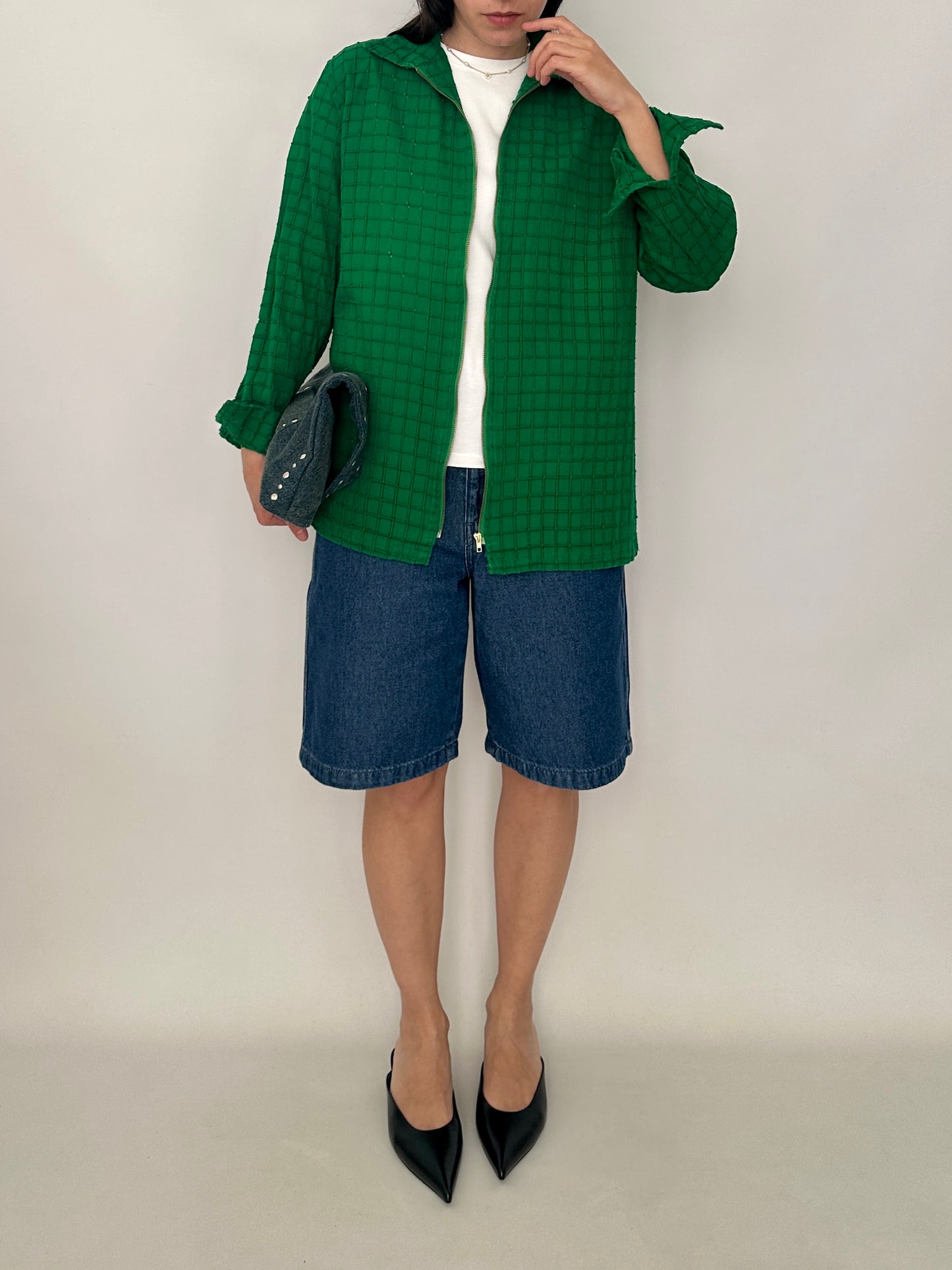 Textured zipped shirt