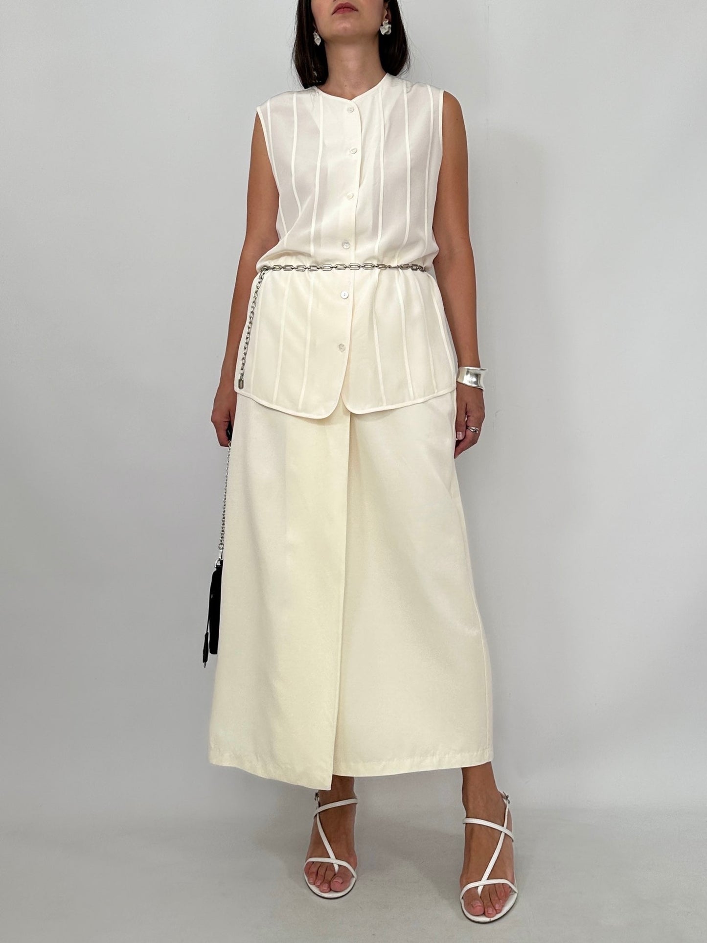 Vintage Wrap Midi Skirt