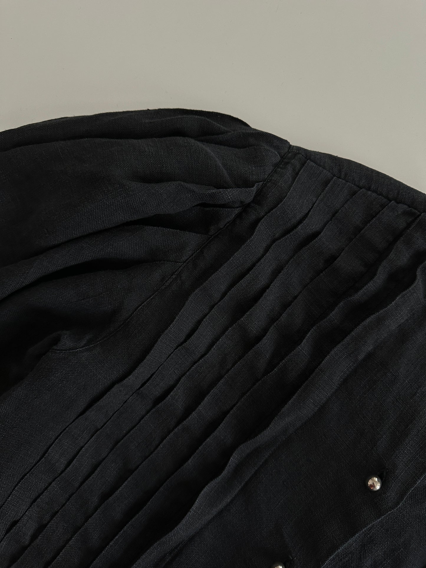 Vintage Linen Pleated Blouse