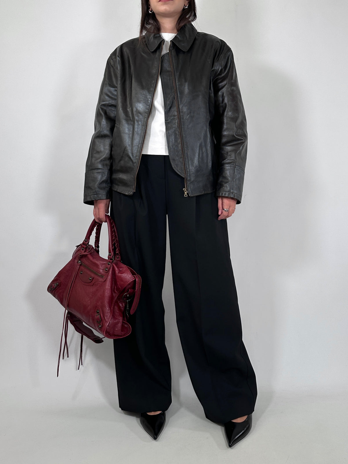 Dark Brown Patent Leather Jacket