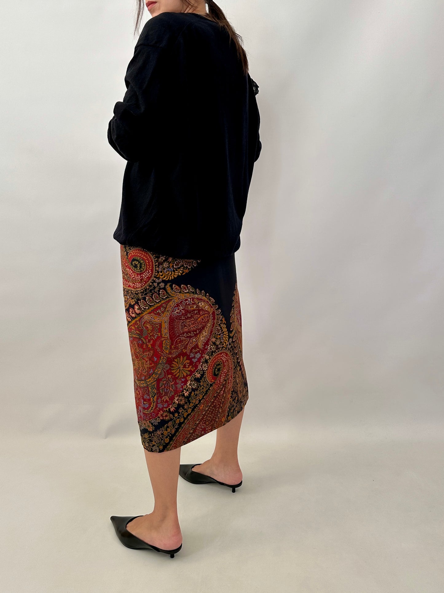 Etro silk and wool pencil skirt