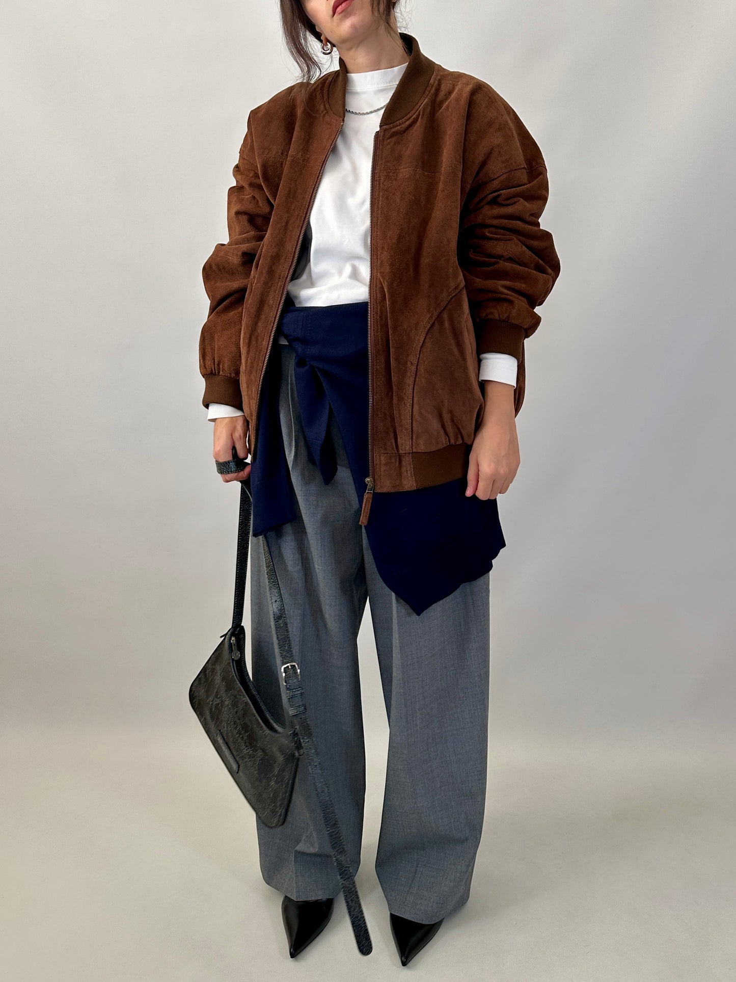 Real suede bomber jacket