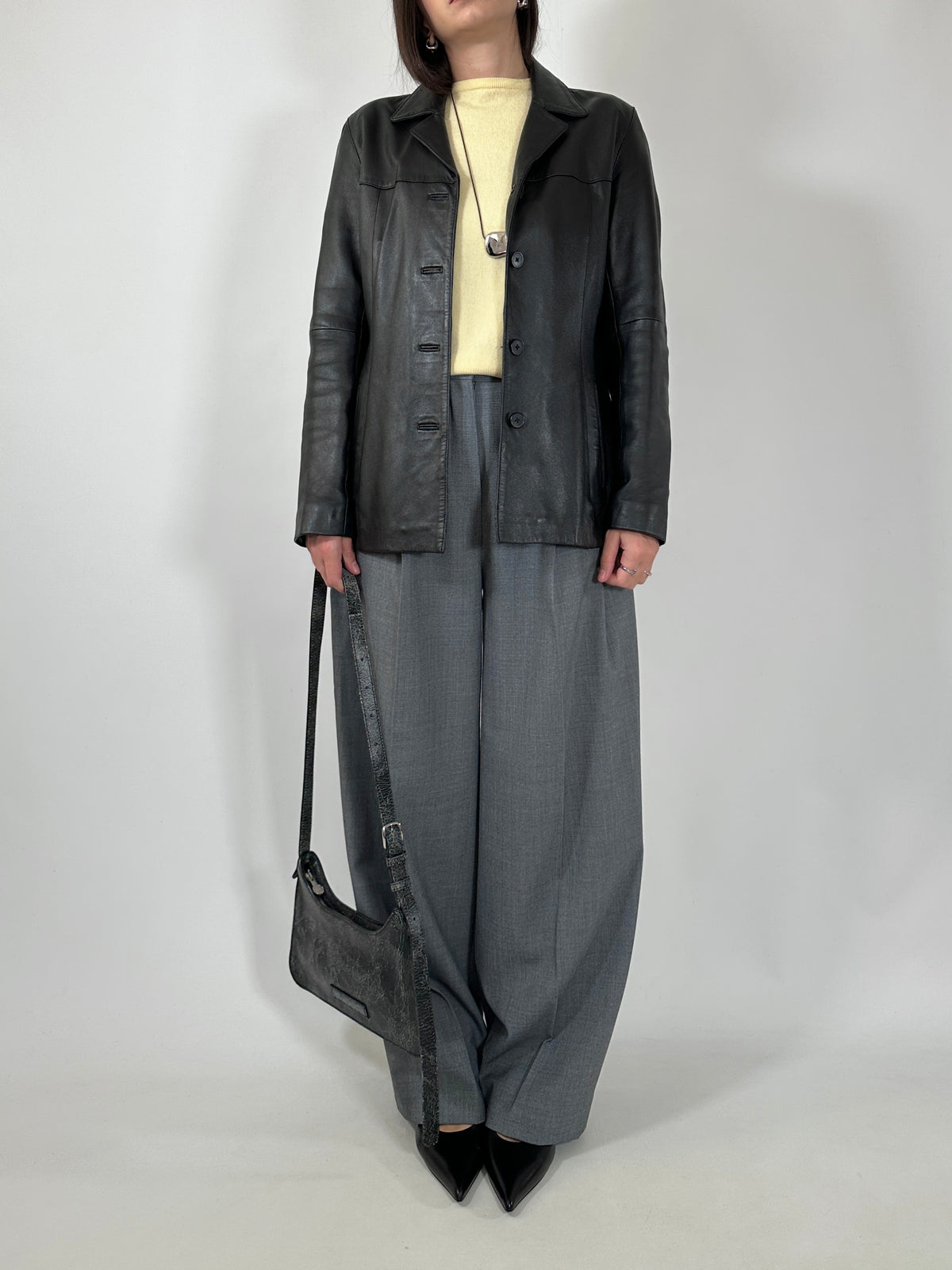 Black Lambskin Fitted Jacket