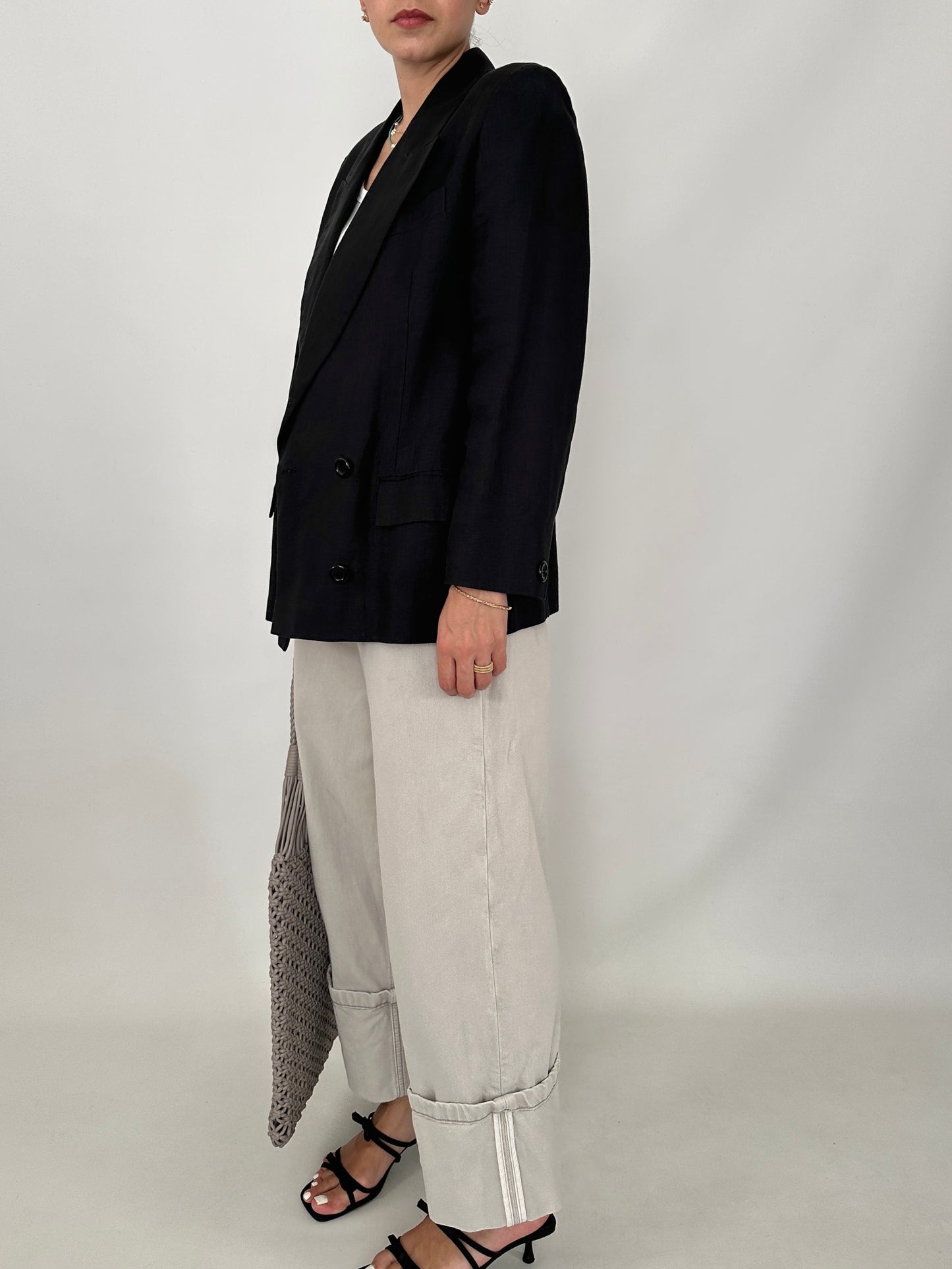 Timeless grey linen blazer