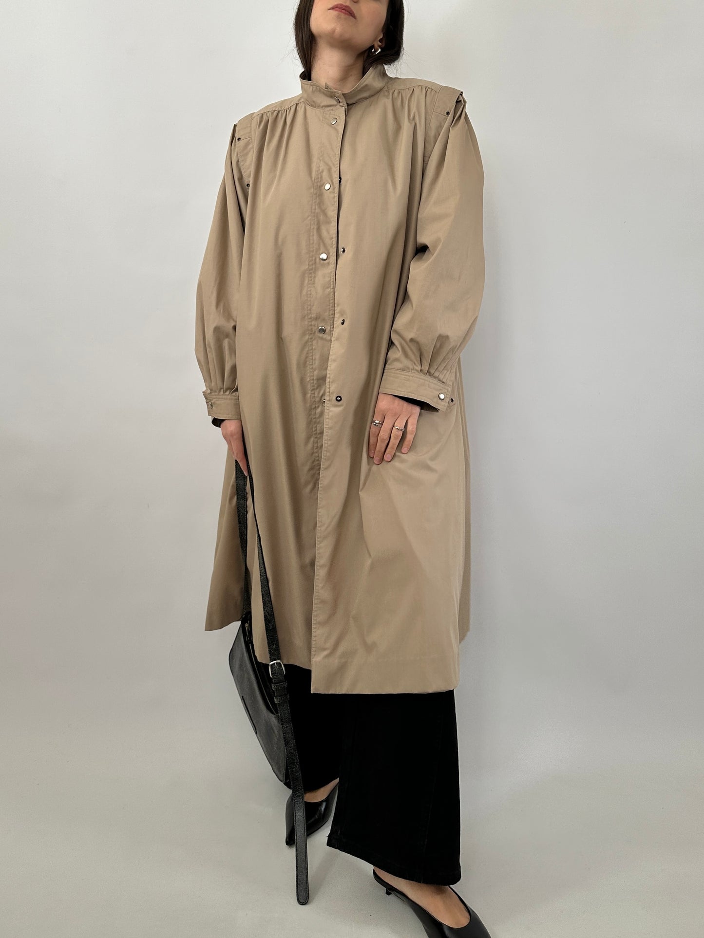 Vintage Lightweight Coat with Puff Sleeves
