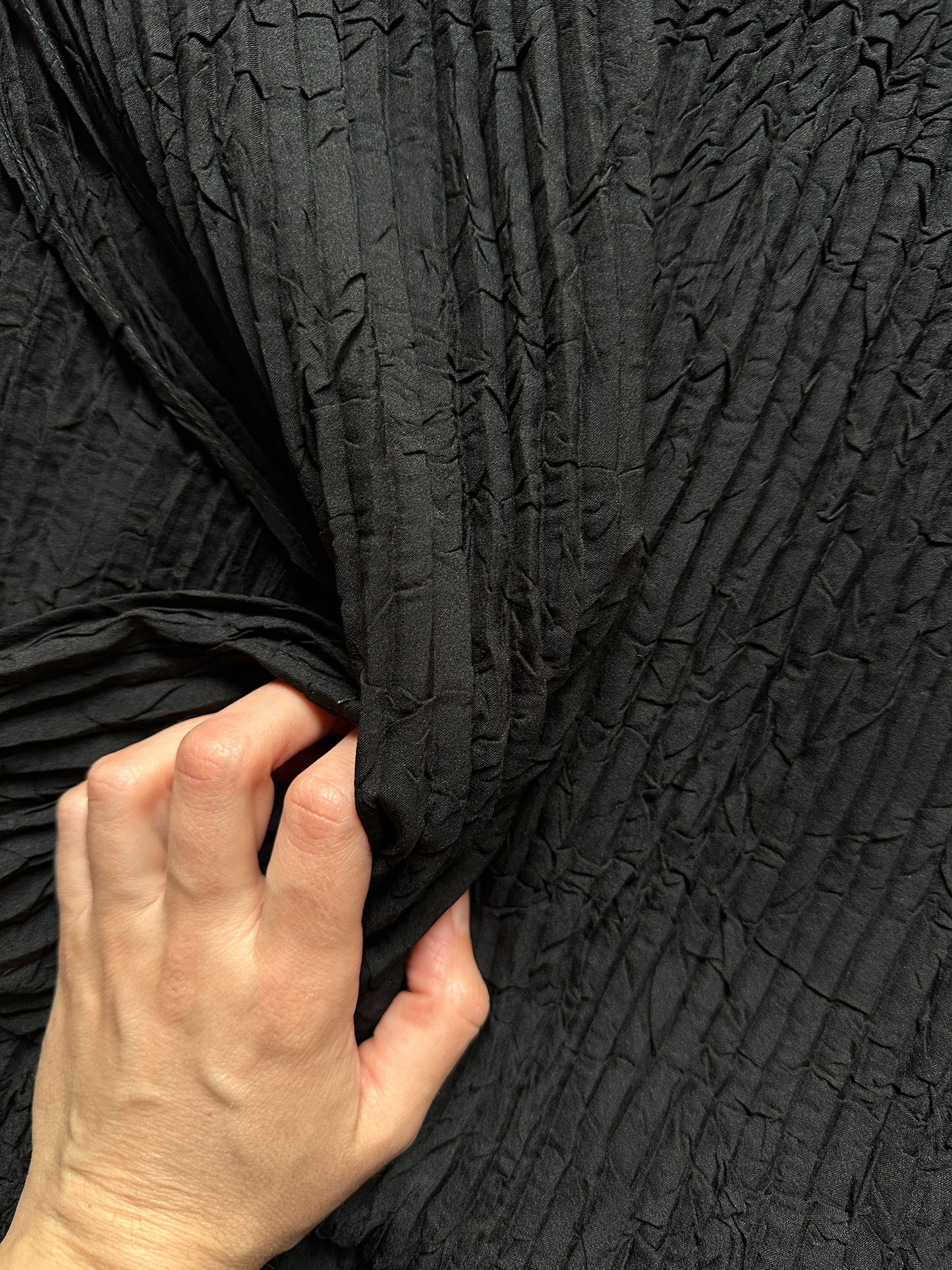 Black crinkled maxi dress