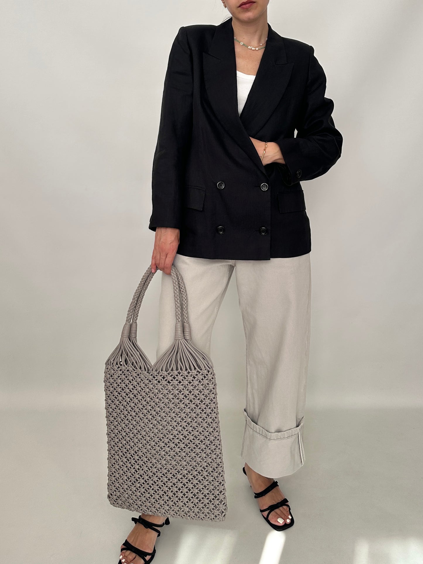 Timeless grey linen blazer
