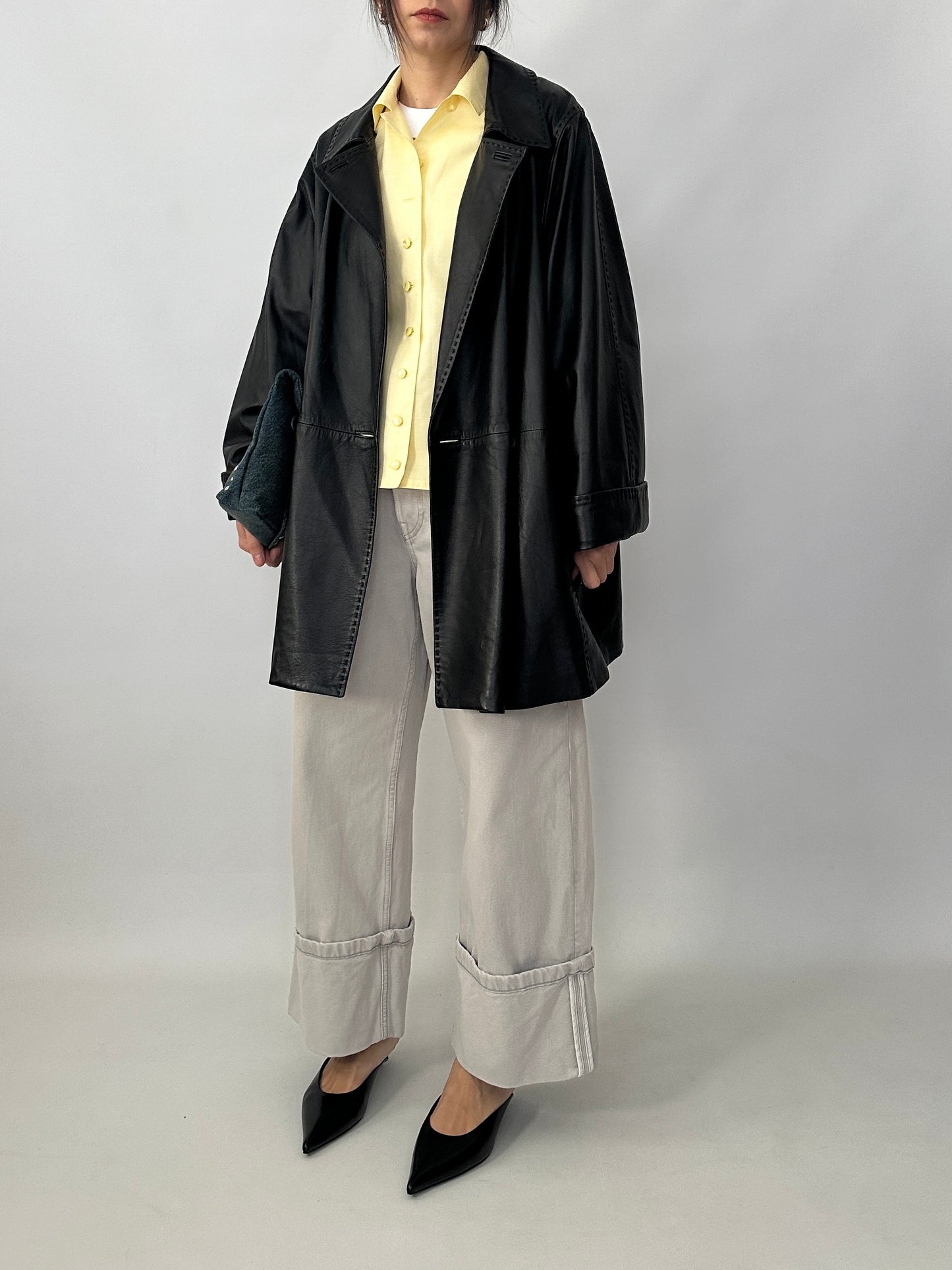 Caban in soft genuine leather