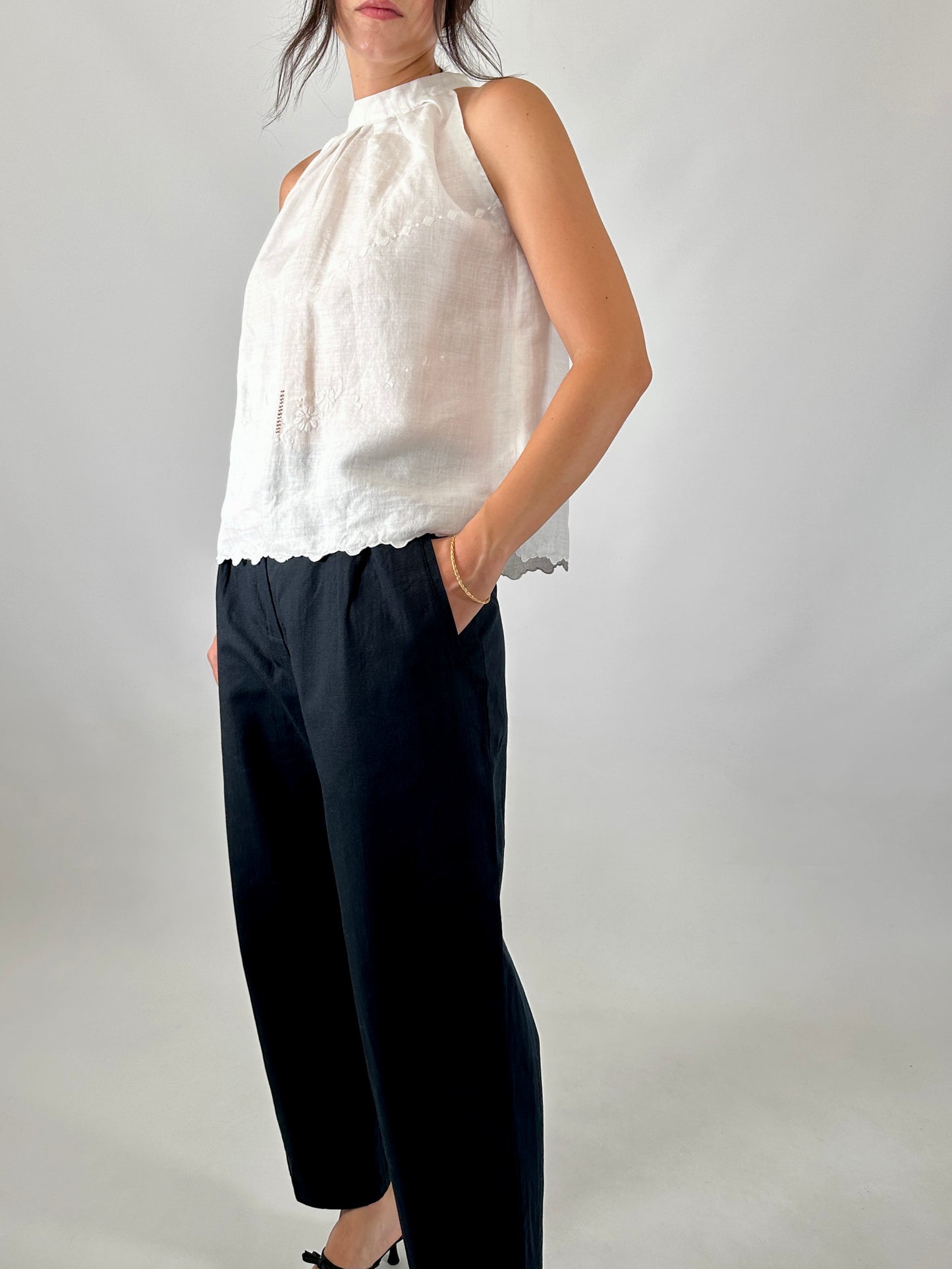 Vintage linen halter neck top