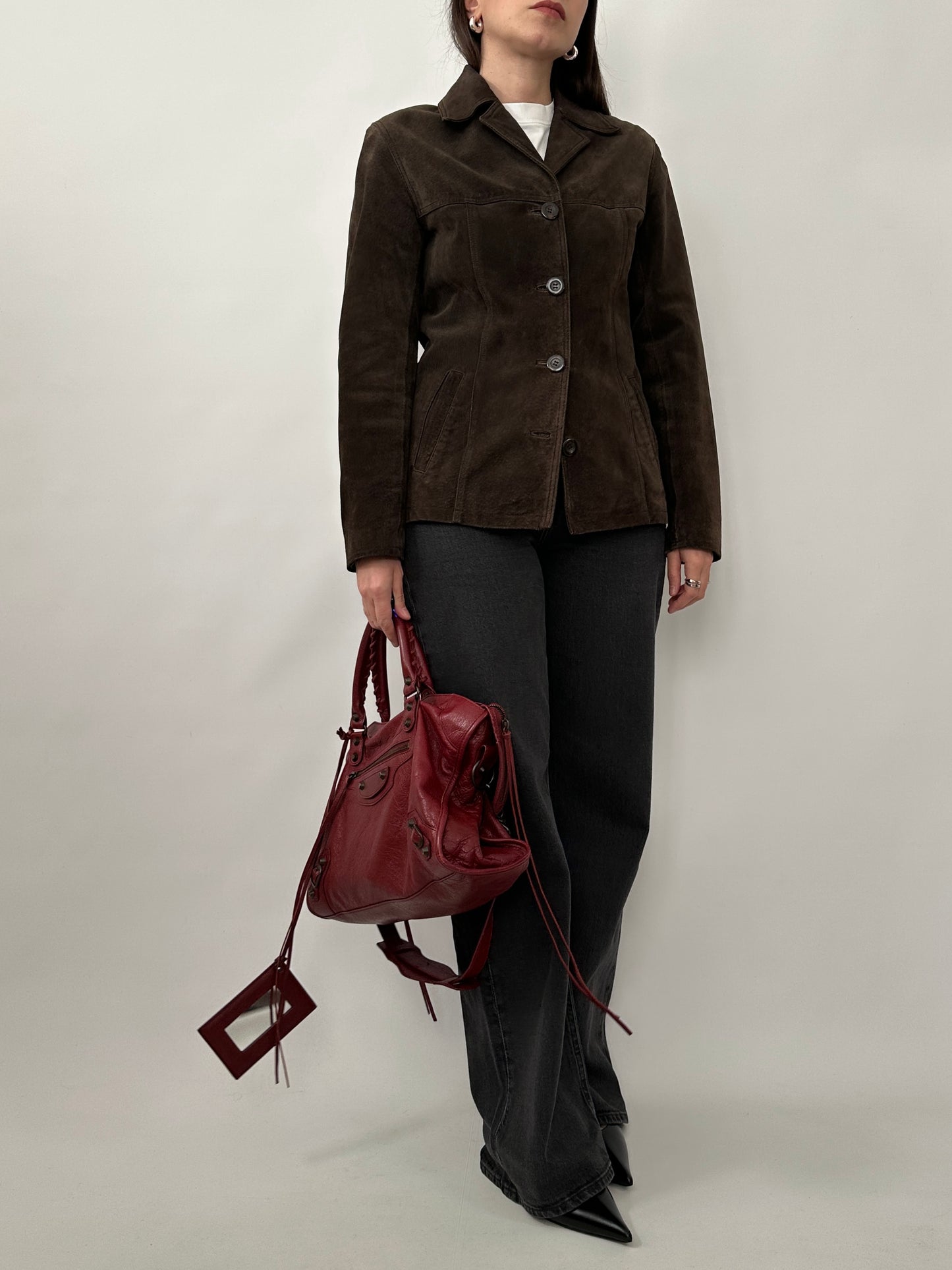 Slim Fit Brown Suede Leather Jacket