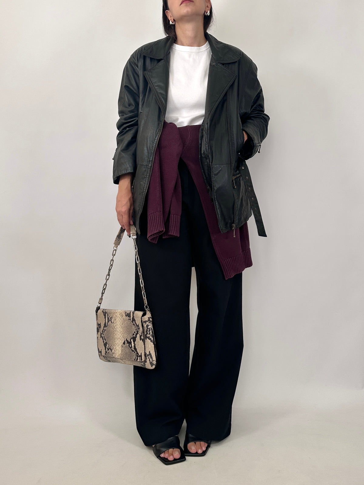 80s Belted Leather Jacket