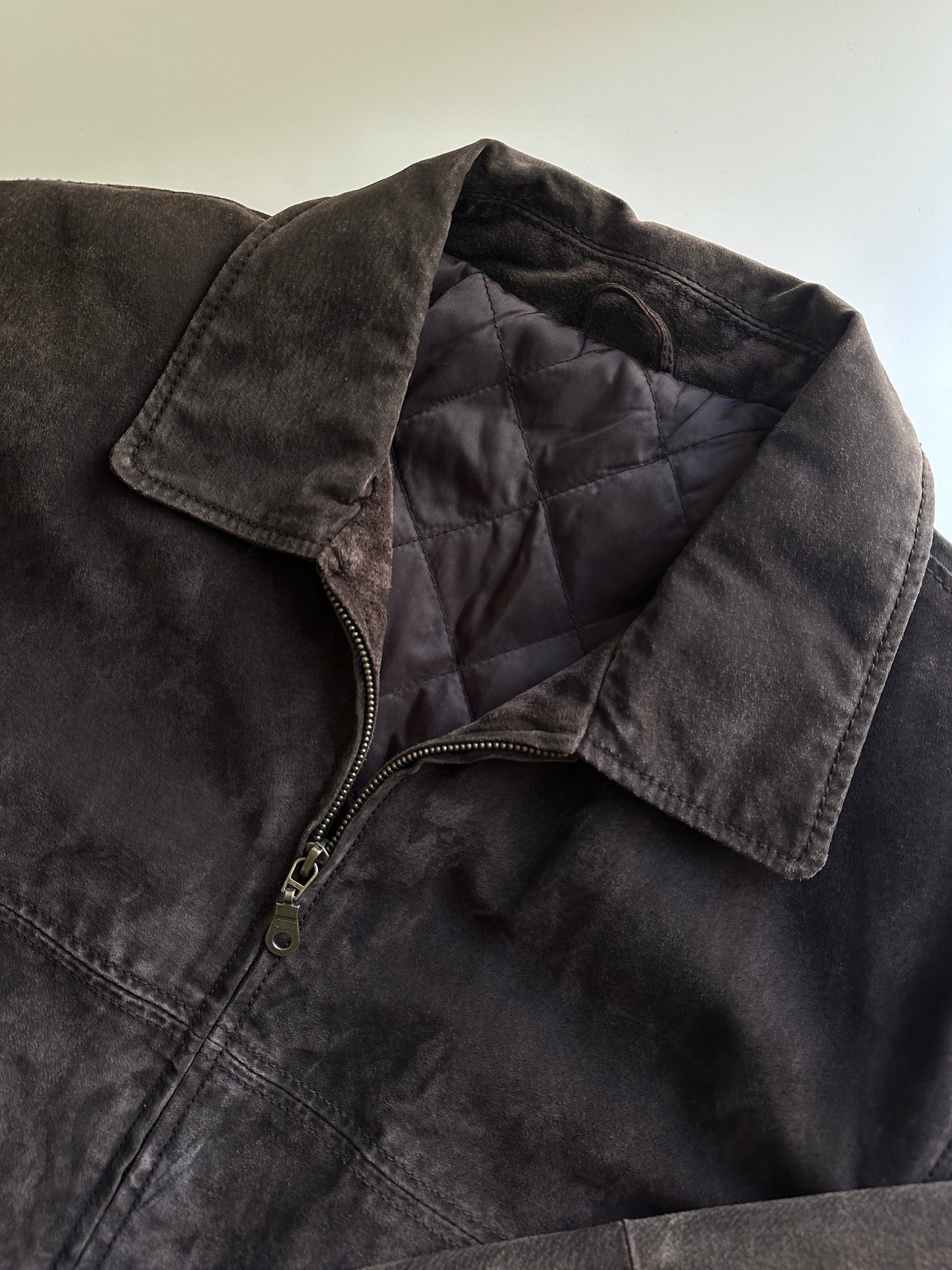 Vintage Zipped Suede Leather Jacket
