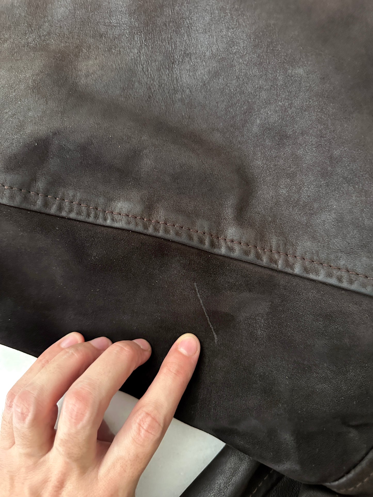 Nubuck leather car coat