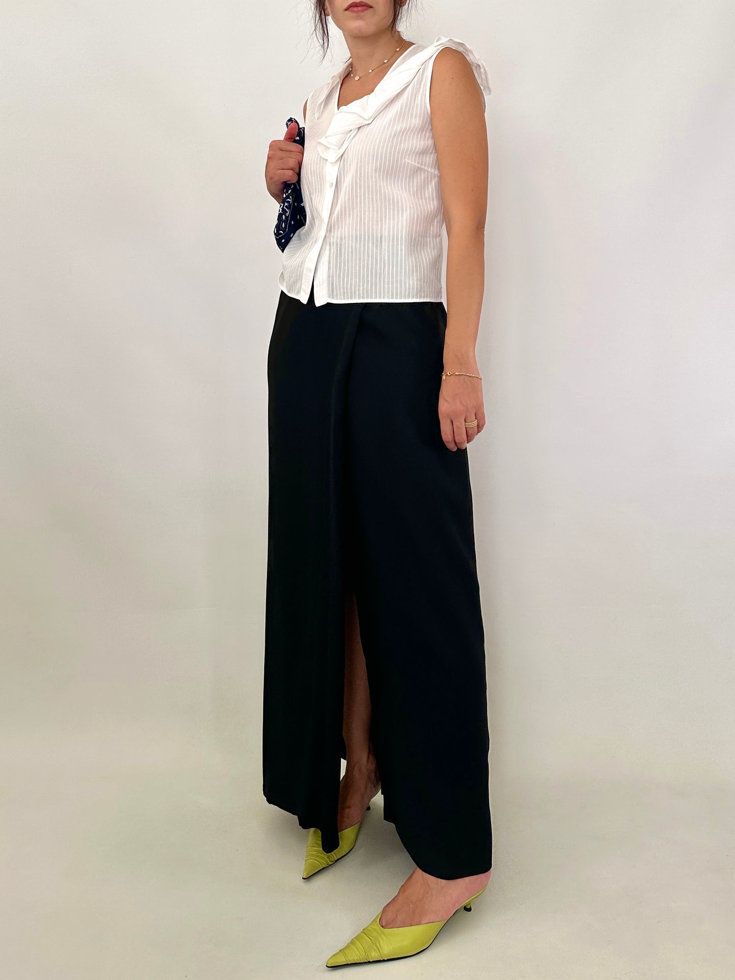 Ferré black silk-blend maxi skirt