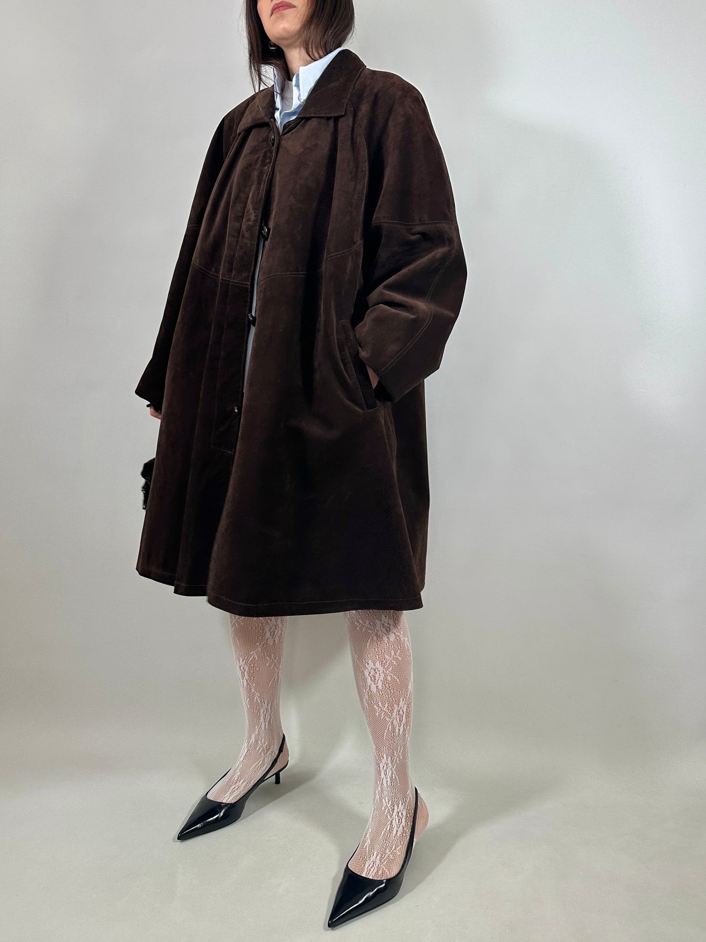 Chocolate Brown Suede Coat
