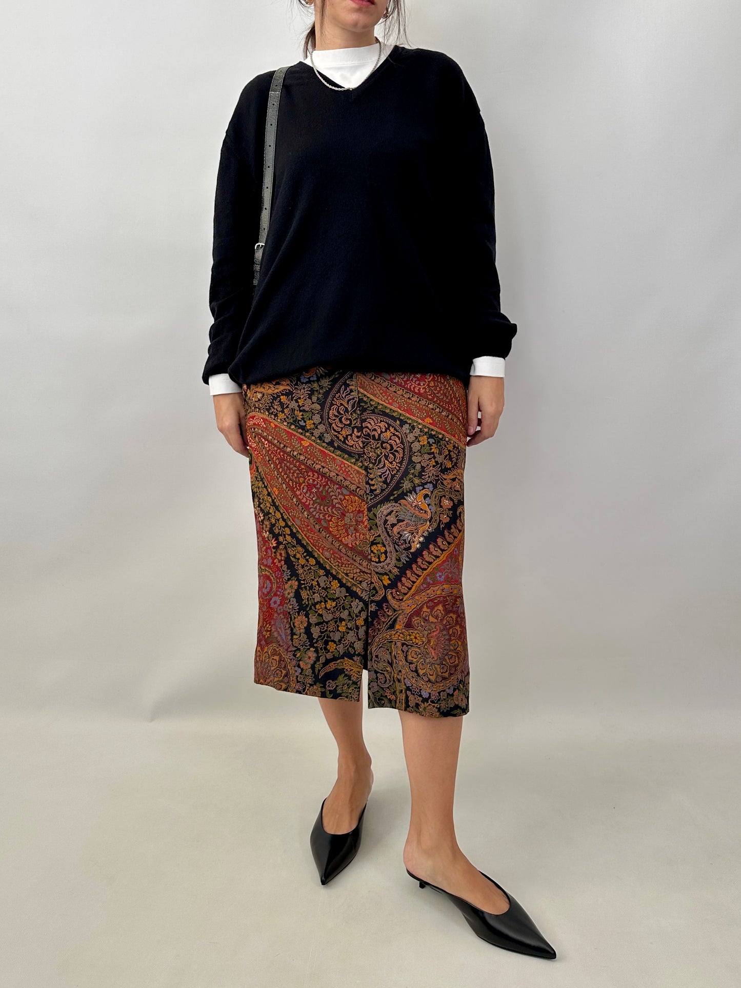 Etro silk and wool pencil skirt