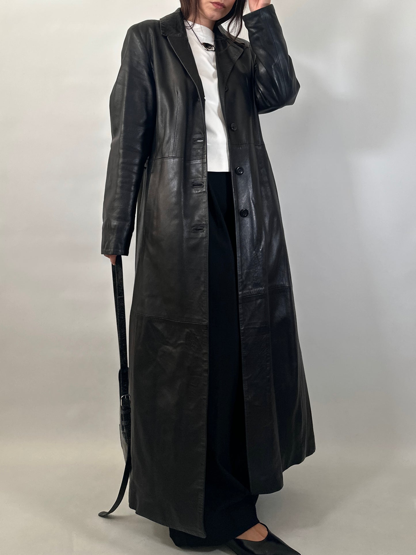 Extra-Long Soft Leather Coat