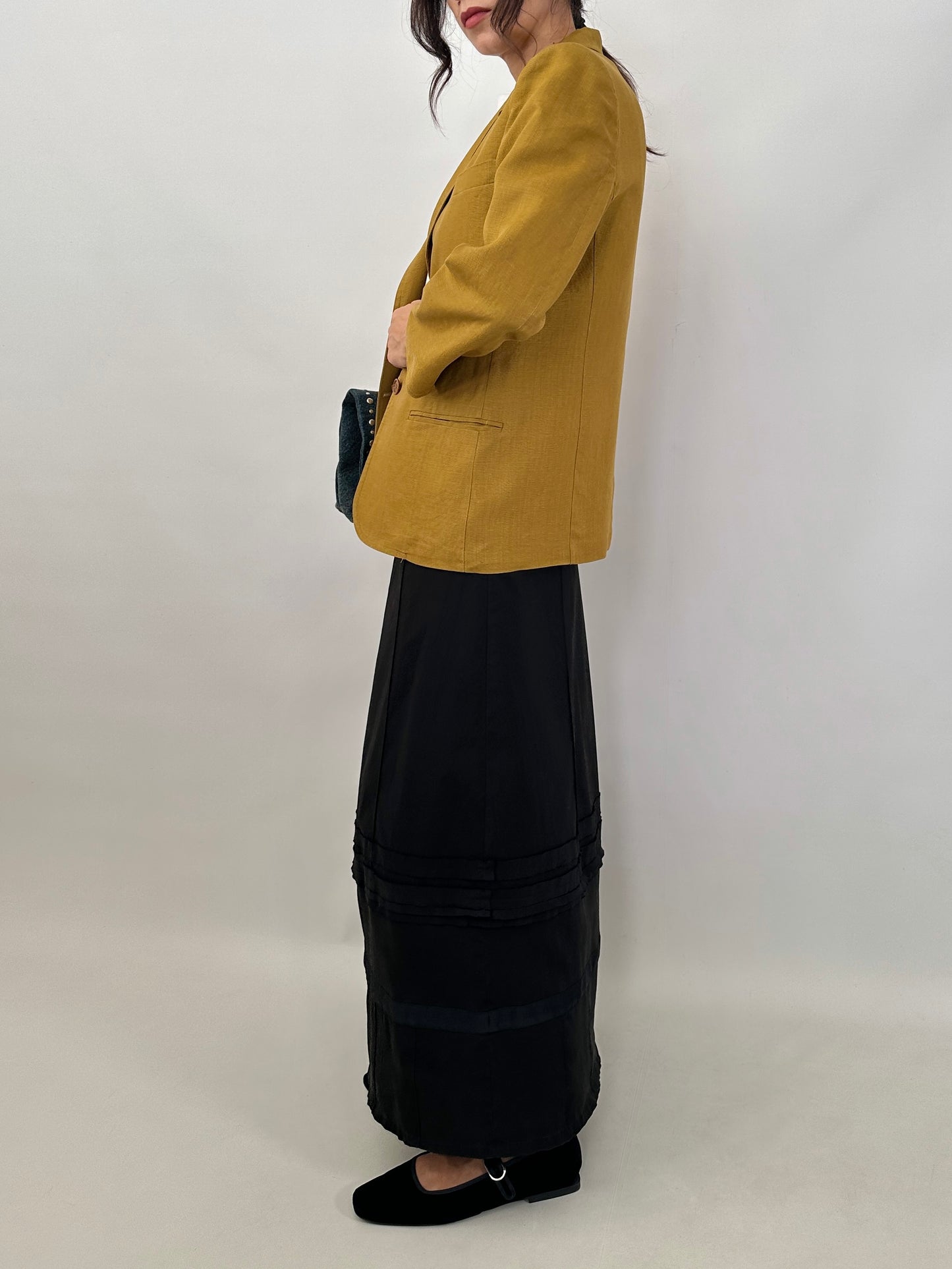 Black cotton maxi skirt