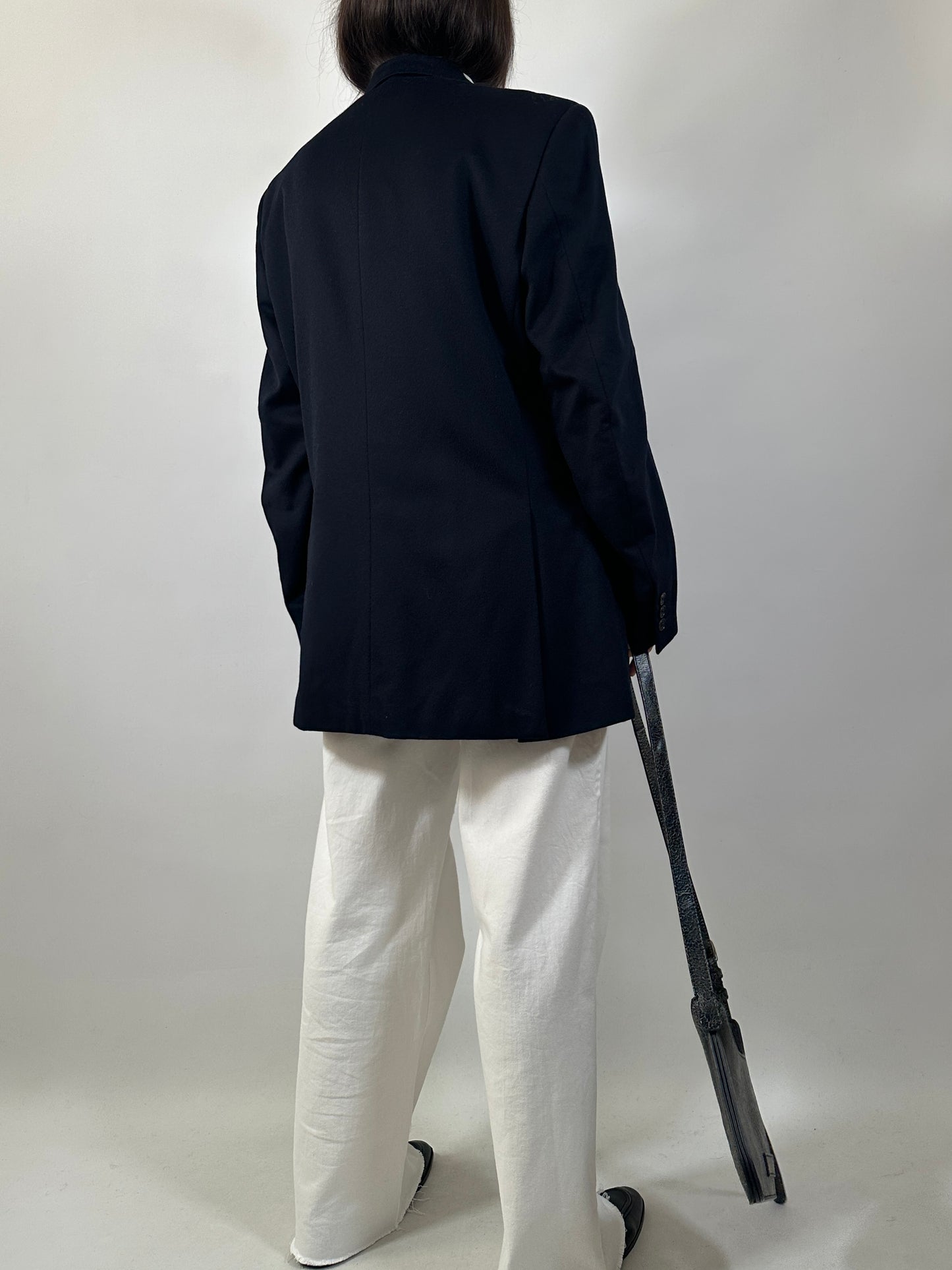 Vintage Navy Cashmere Blend Blazer