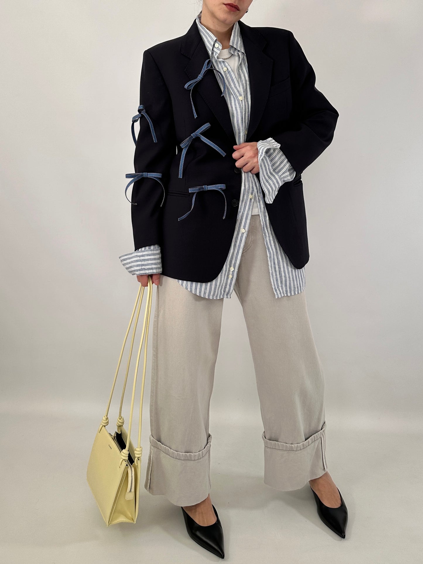 Reworked blue vintage men blazer