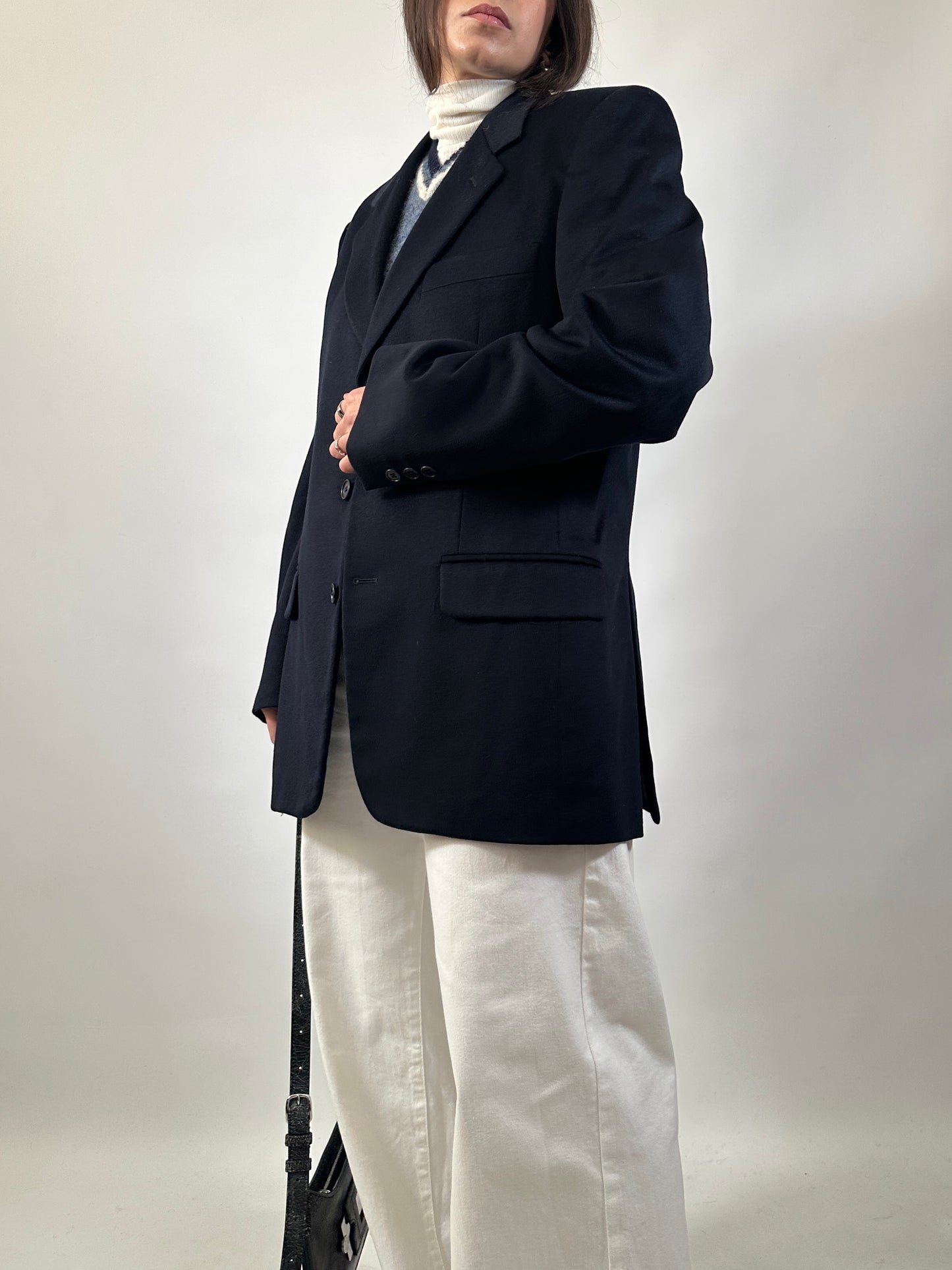 Vintage Navy Cashmere Blend Blazer