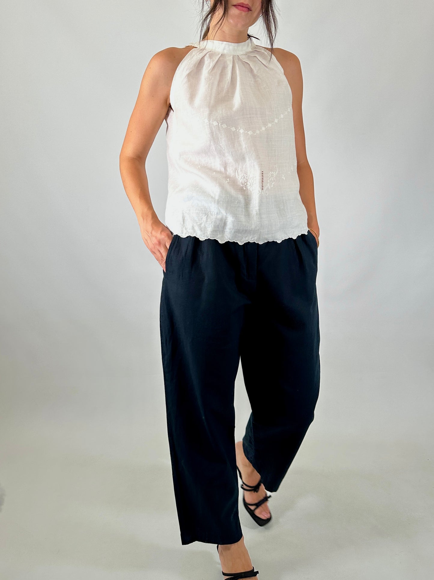 Vintage linen halter neck top