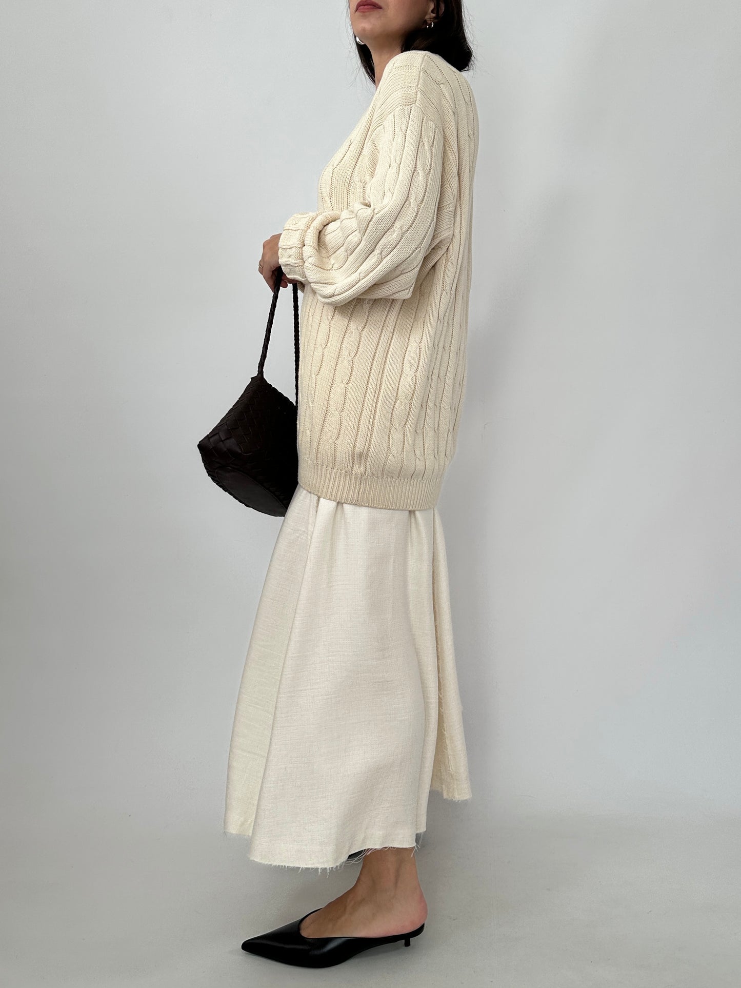 Cream Cable Knit Pure Cotton Sweater