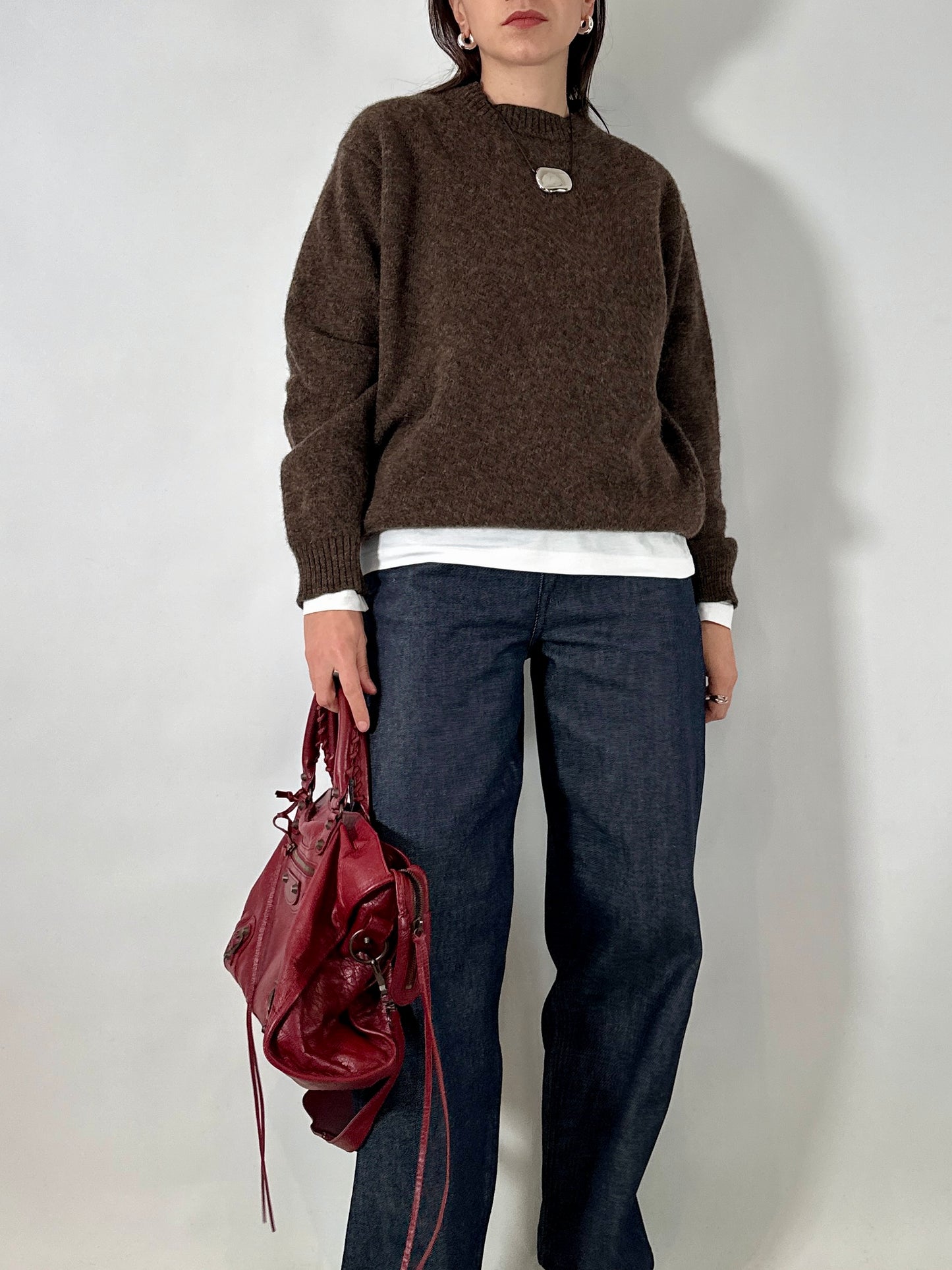 Soft pure wool brown sweater