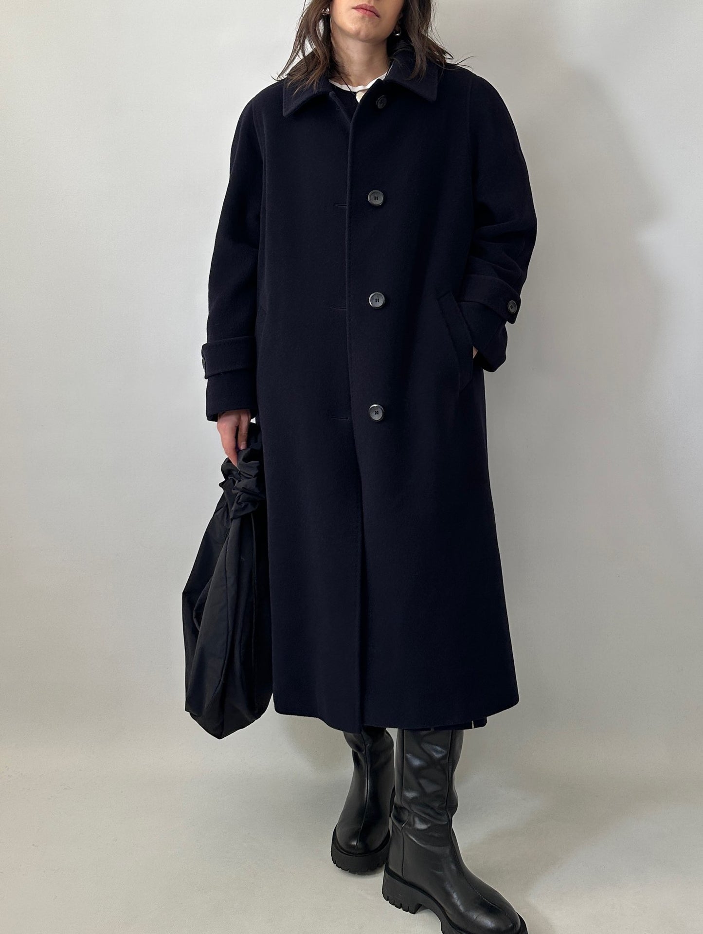 Vintage blue wool and angora coat