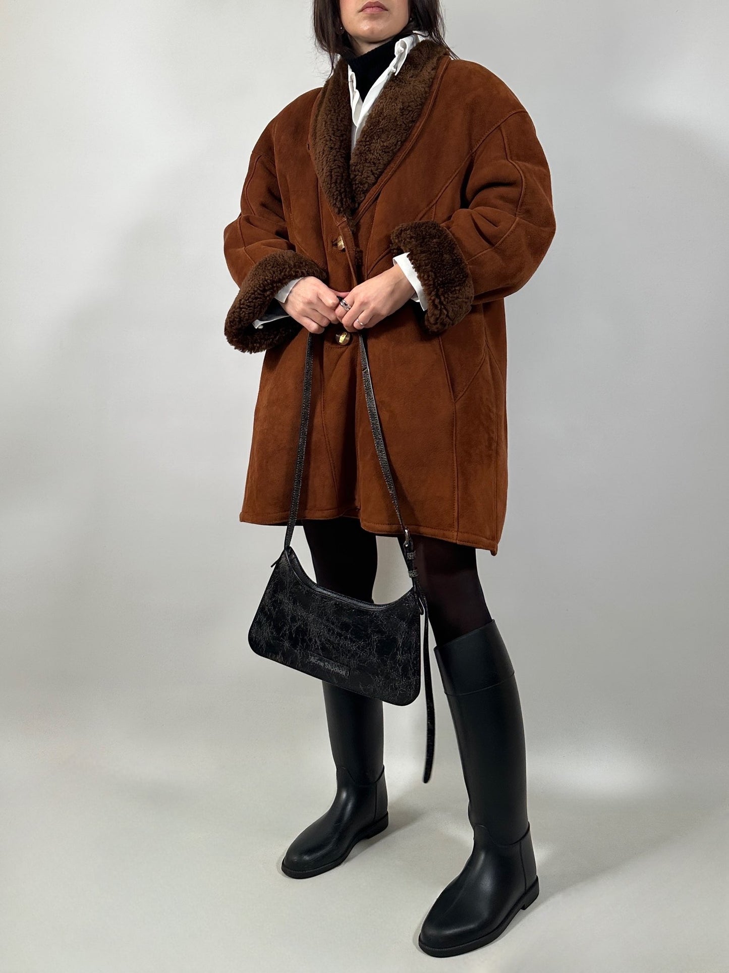 Vintage Shearling Suede Coat
