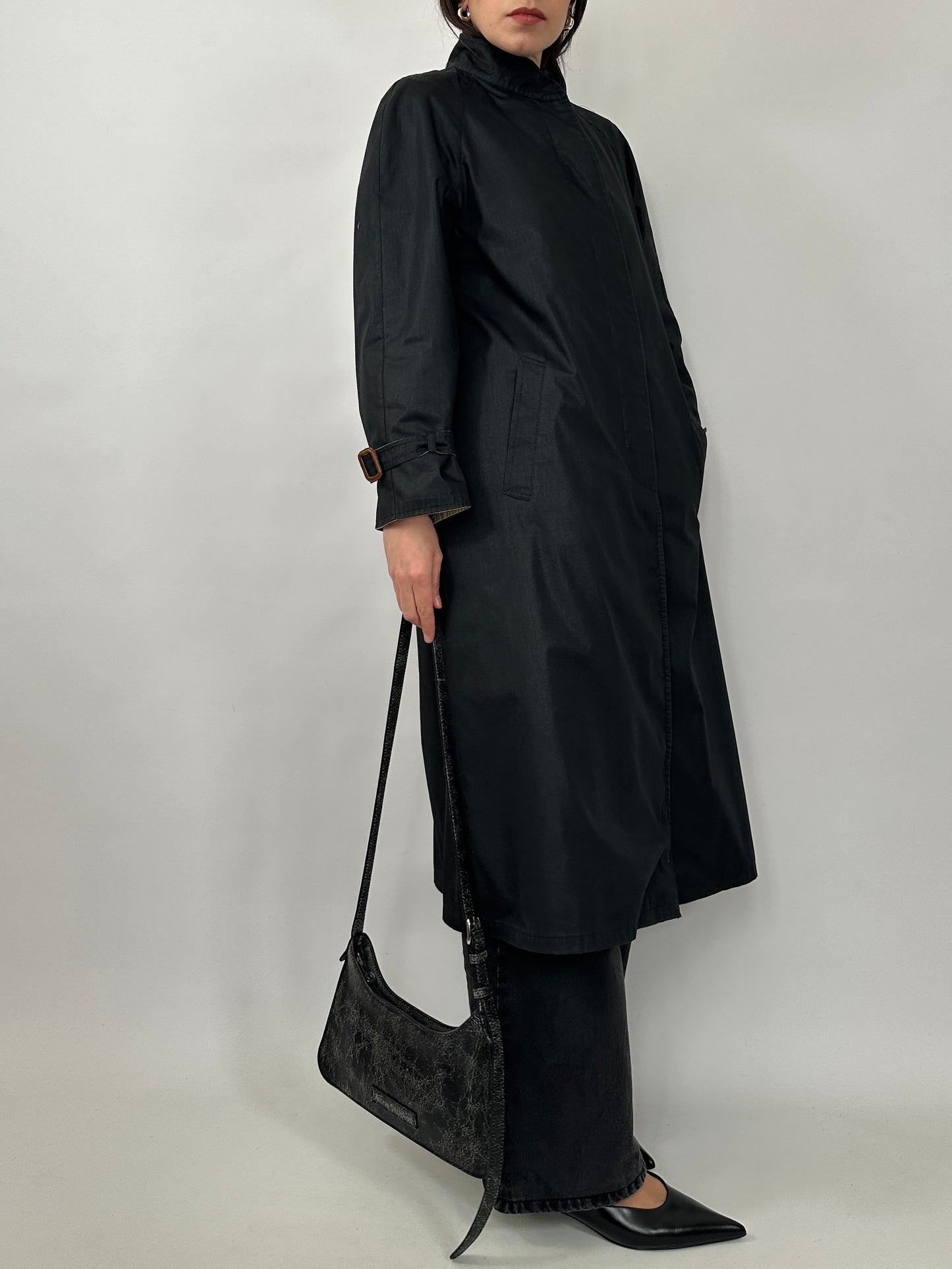 Vintage Reversible Lightweight Coat - Beige/Black
