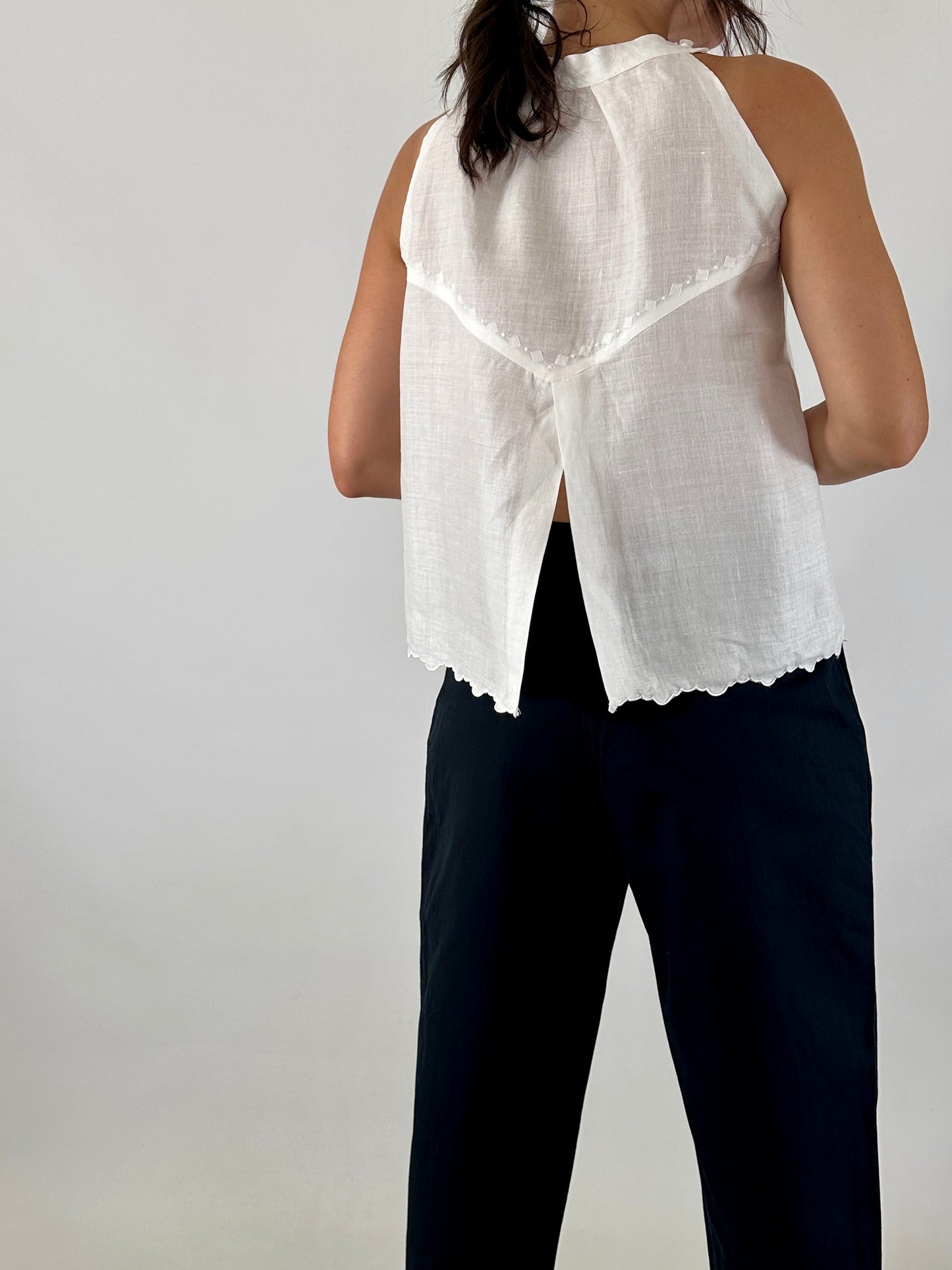 Vintage linen halter neck top