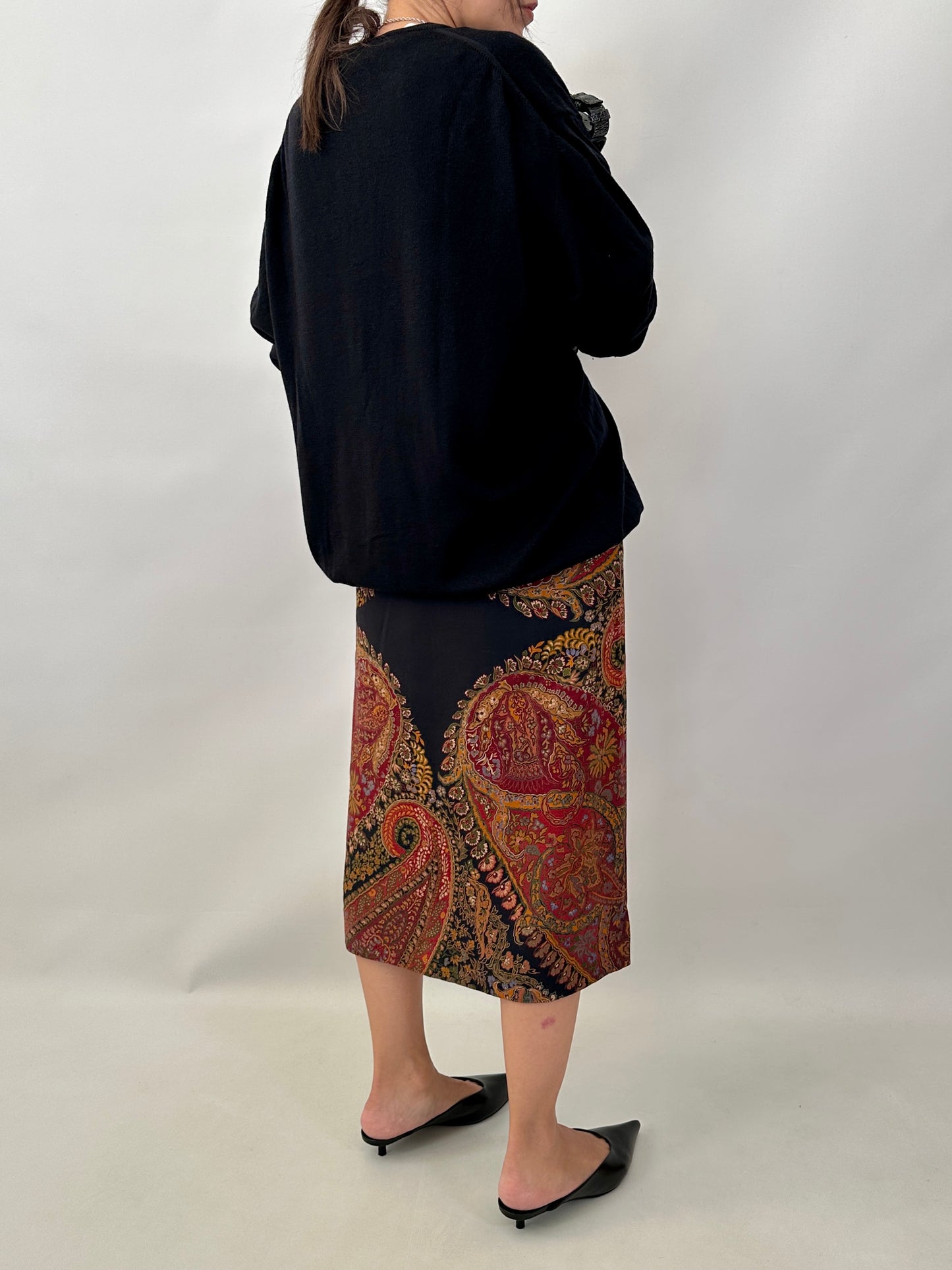 Etro silk and wool pencil skirt