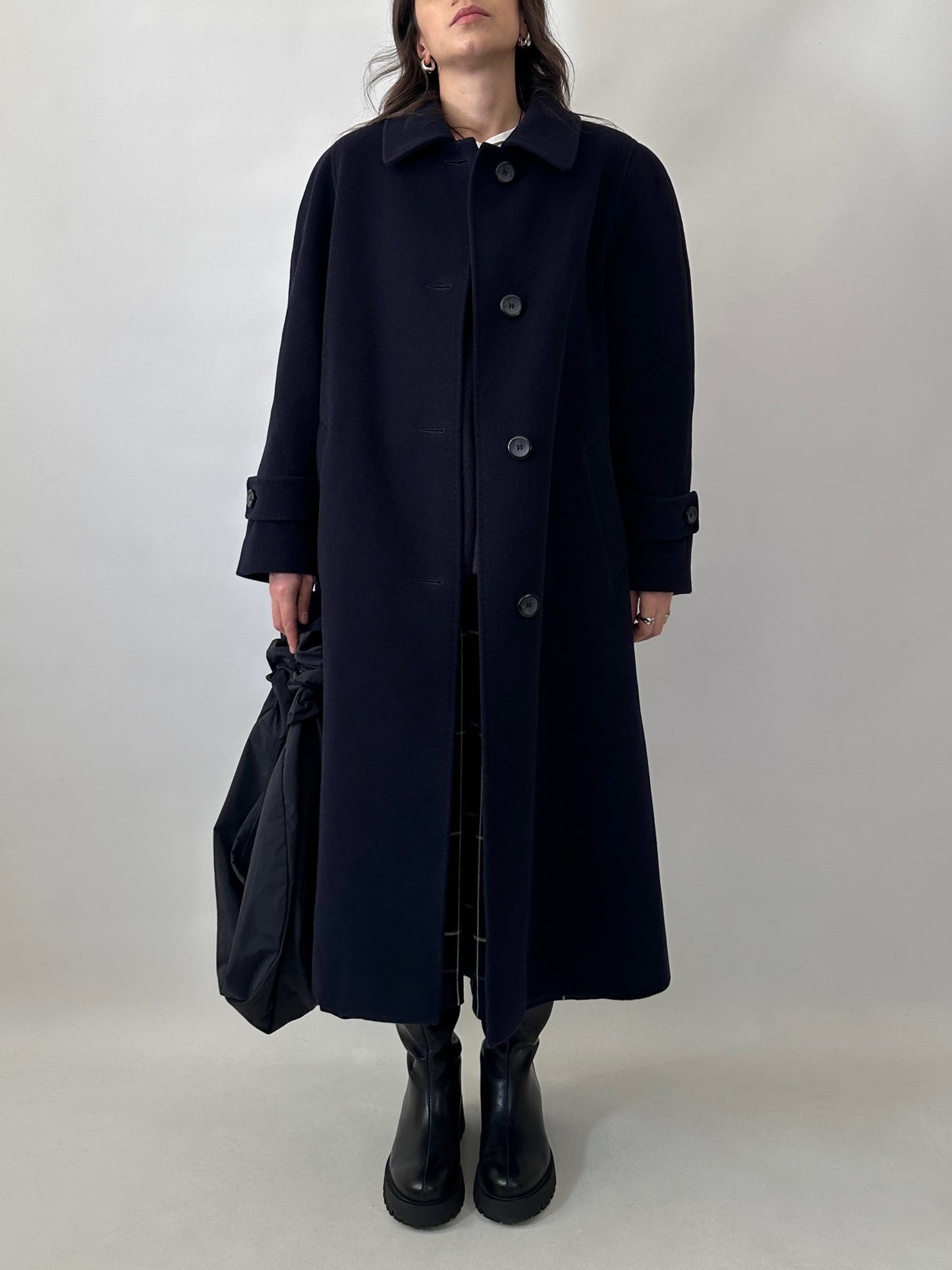 Vintage blue wool and angora coat