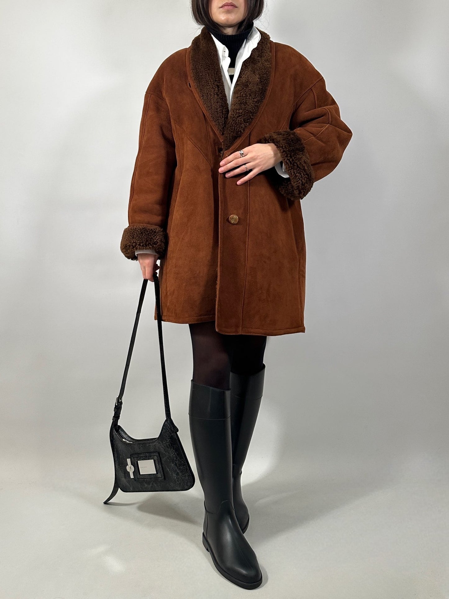 Vintage Shearling Suede Coat