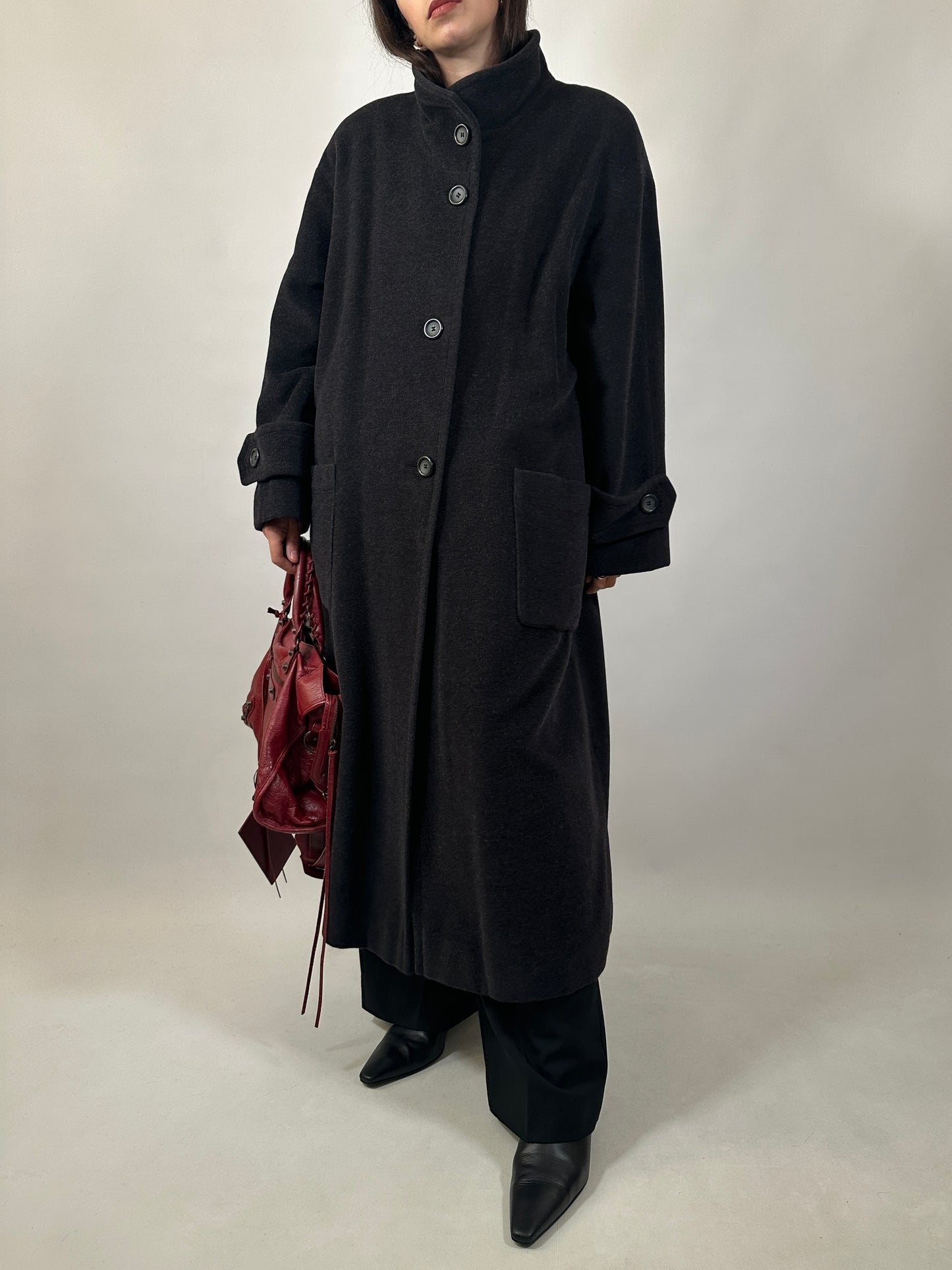 Oversized Vintage Funnel Neck Coat