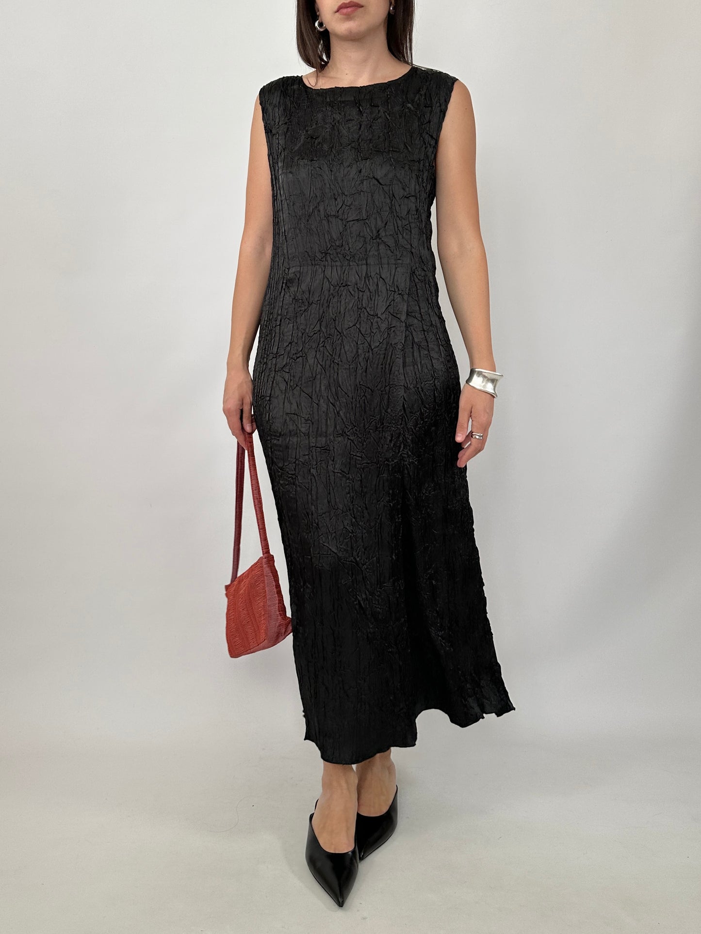 Textured Crinkle Maxi Dress