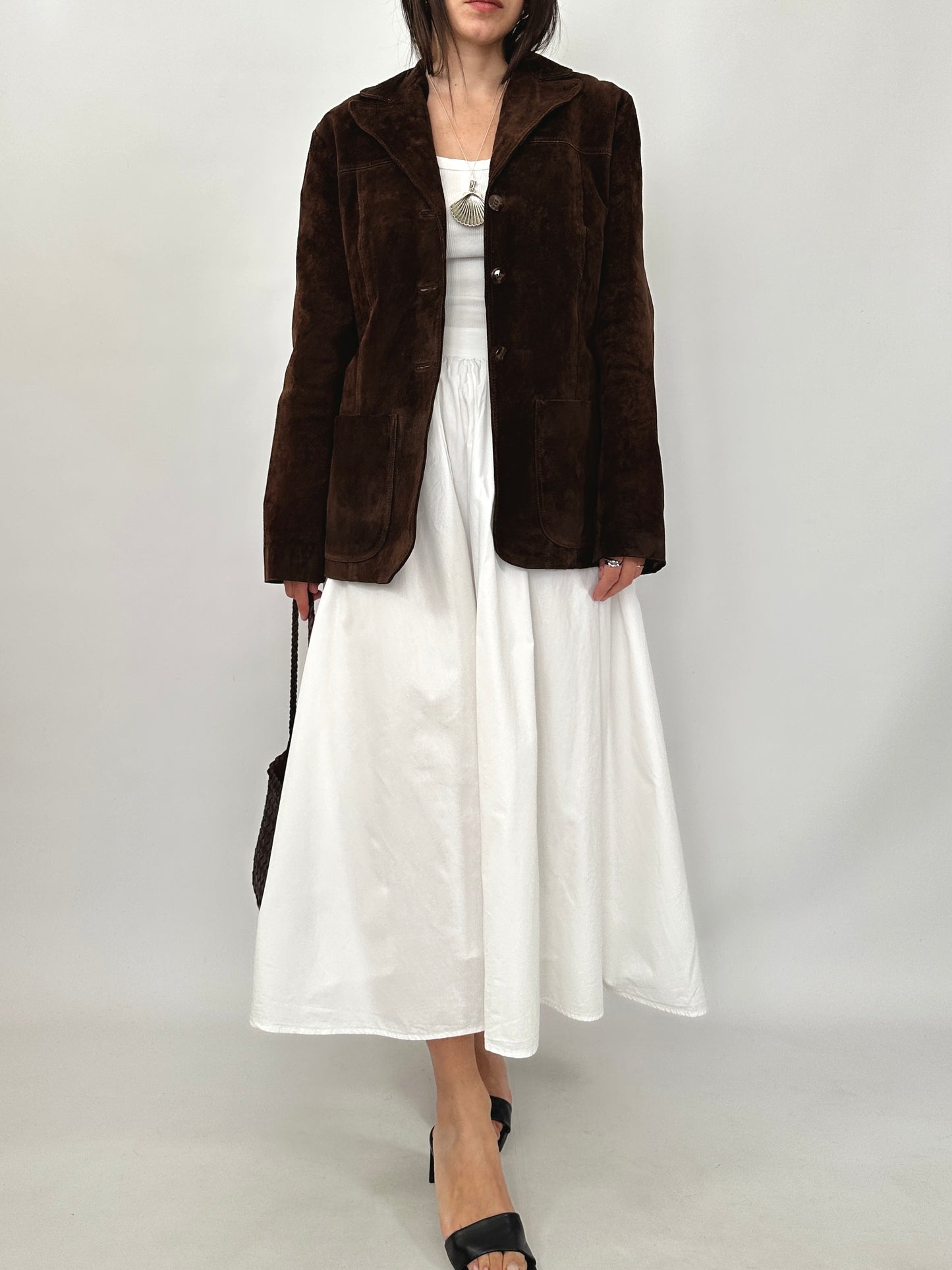 Chocolate Brown Suede Leather Jacket