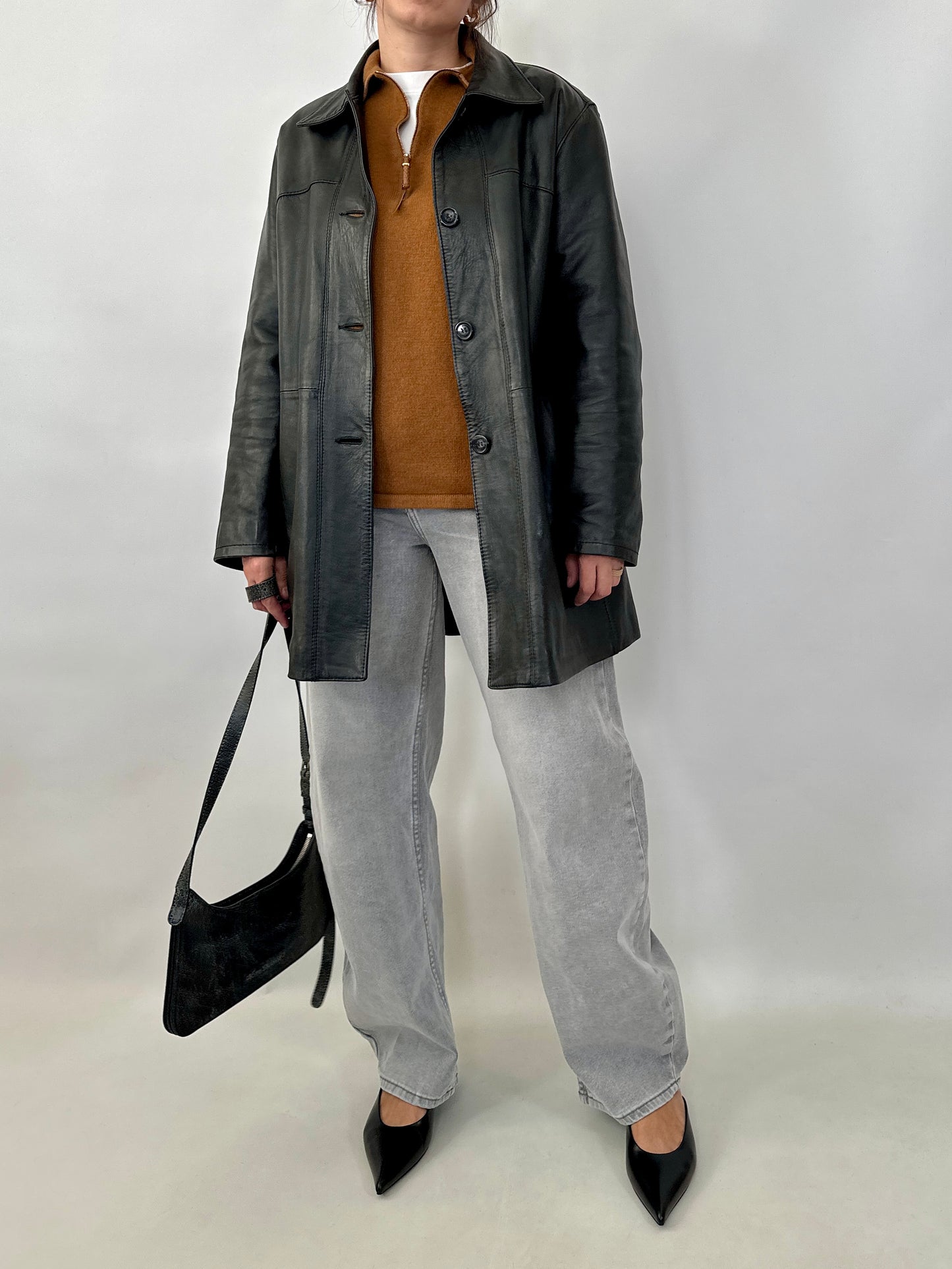 Classic real leather jacket