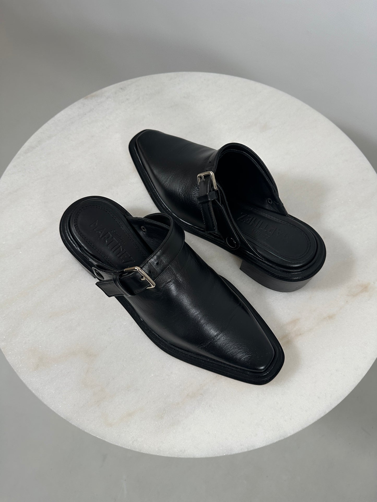 Brand New Leather Mules with Convertible Strap