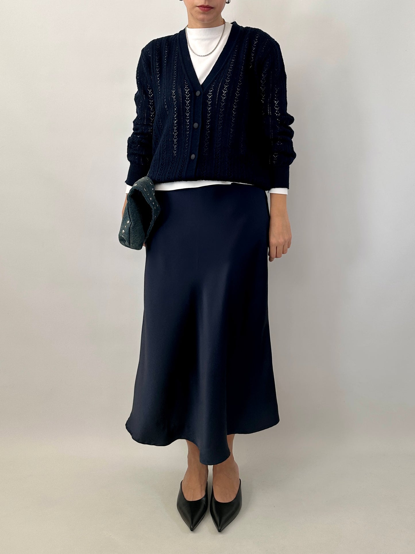 Romantic vintage pointelle cardigan