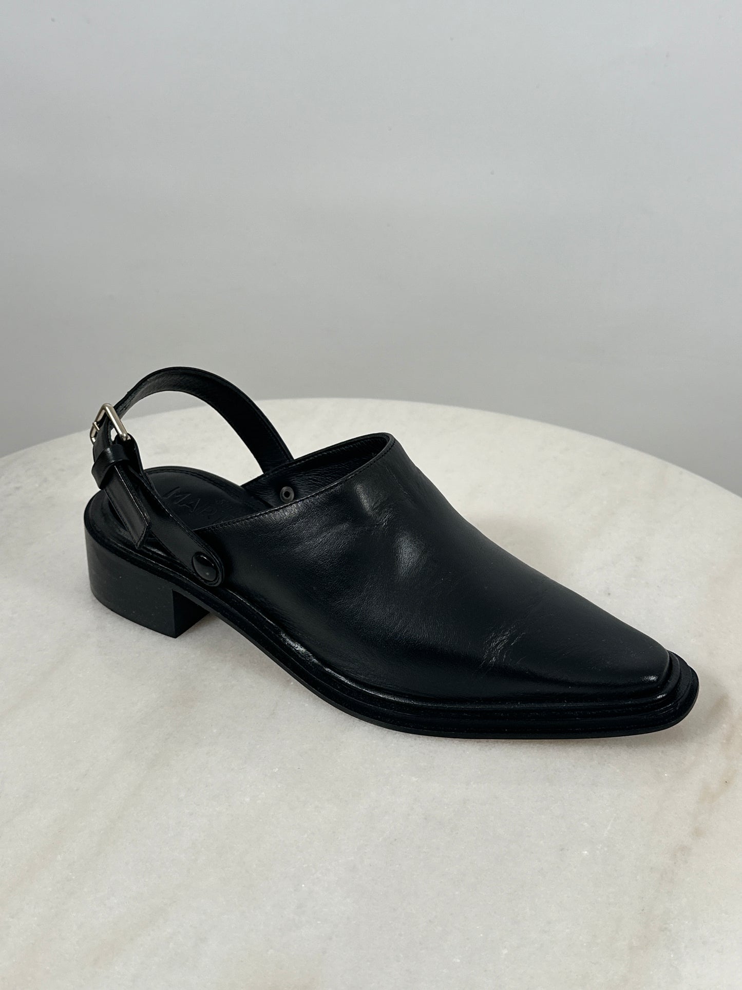 Brand New Leather Mules with Convertible Strap