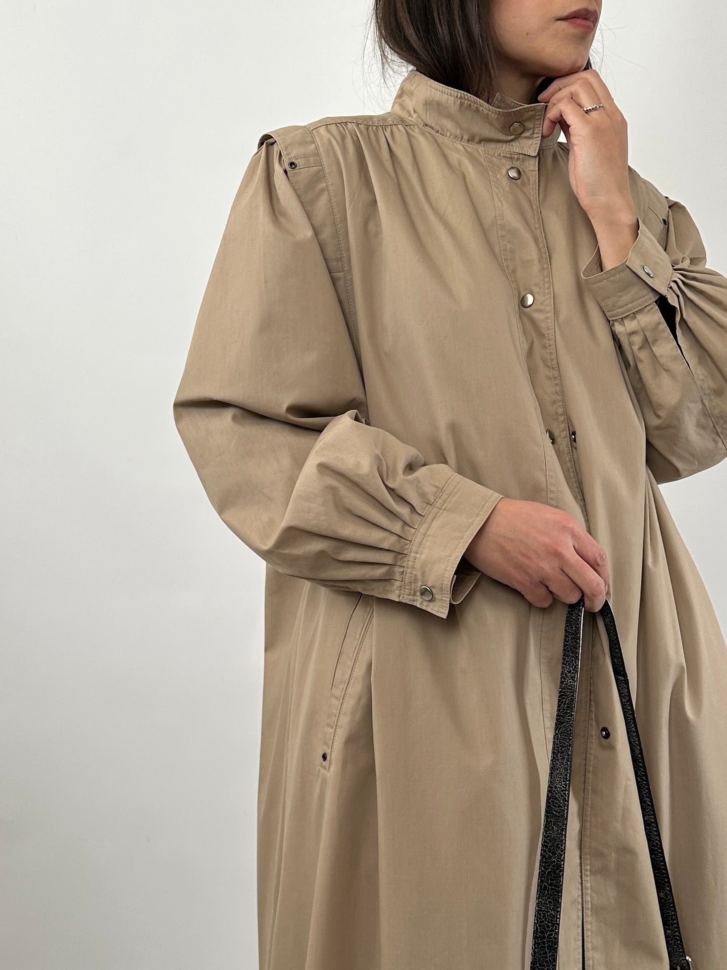 Vintage Lightweight Coat with Puff Sleeves
