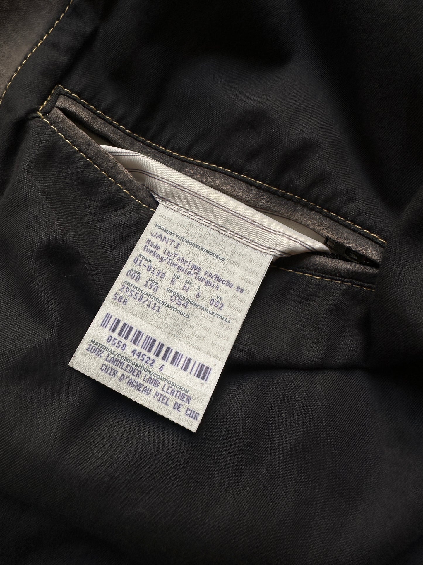 Boss distressed leather racer jacket